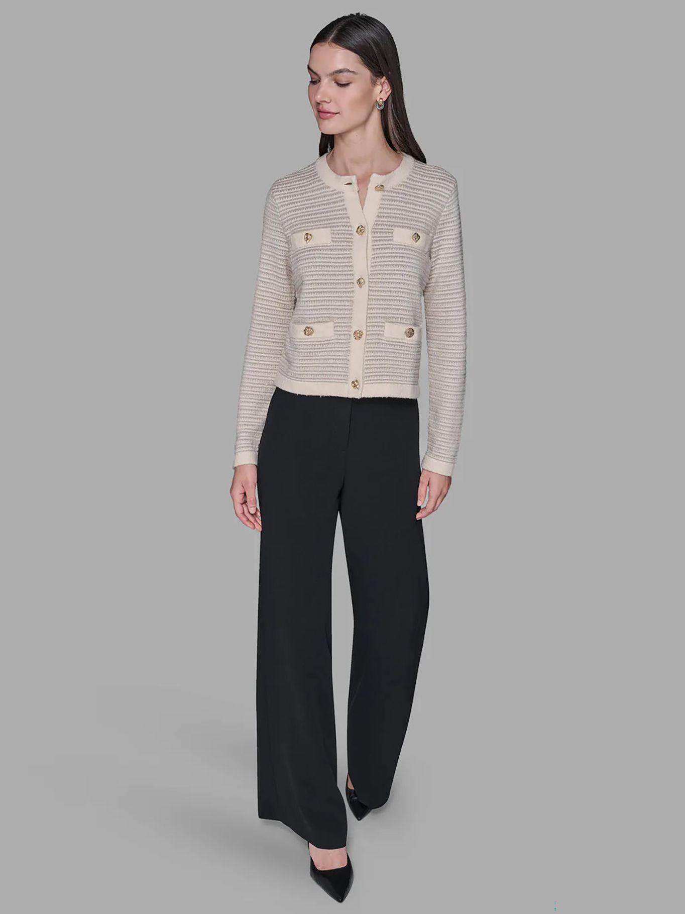 Cárdigan bolsillo-boton decorativo Beige Karl Lagerfeld-1