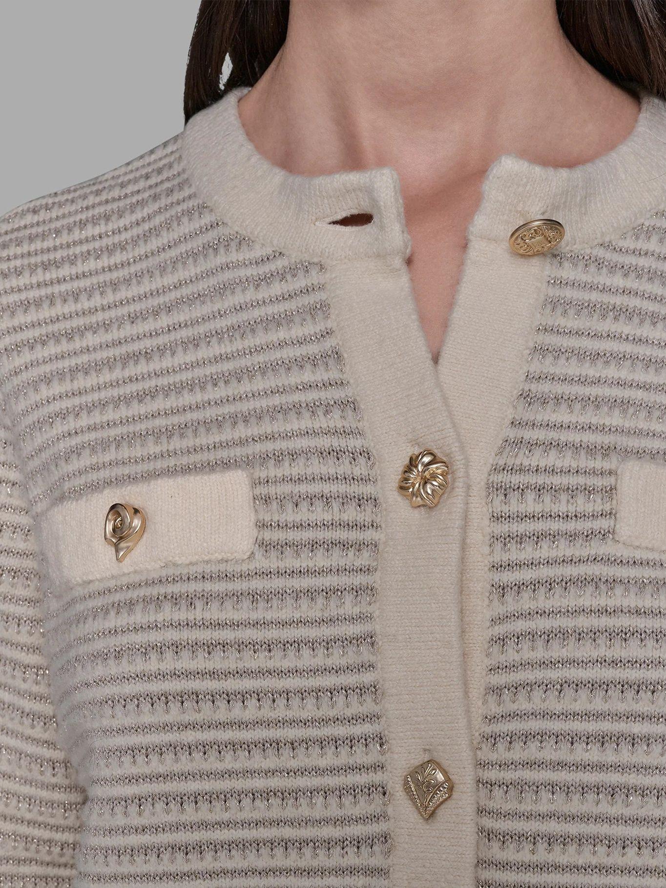 Cárdigan bolsillo-boton decorativo Beige Karl Lagerfeld-3