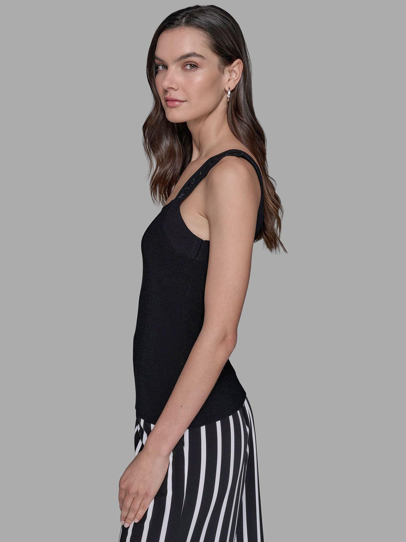 Sweater sin mangas tejido punto Negro Karl Lagerfeld-3