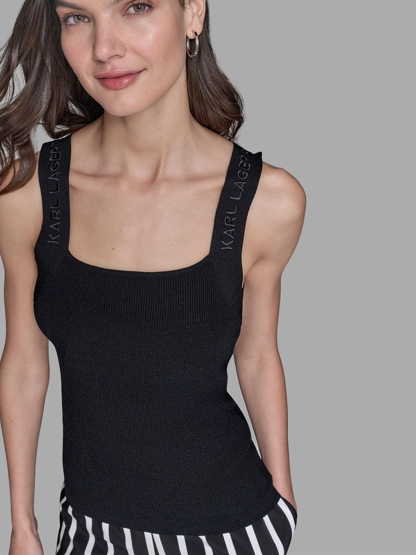 Sweater sin mangas tejido punto Negro Karl Lagerfeld-4