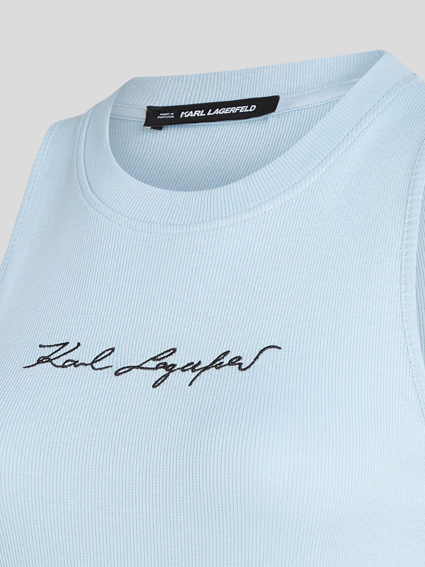 Polera esencial acanalada Blanco Karl Lagerfeld-2