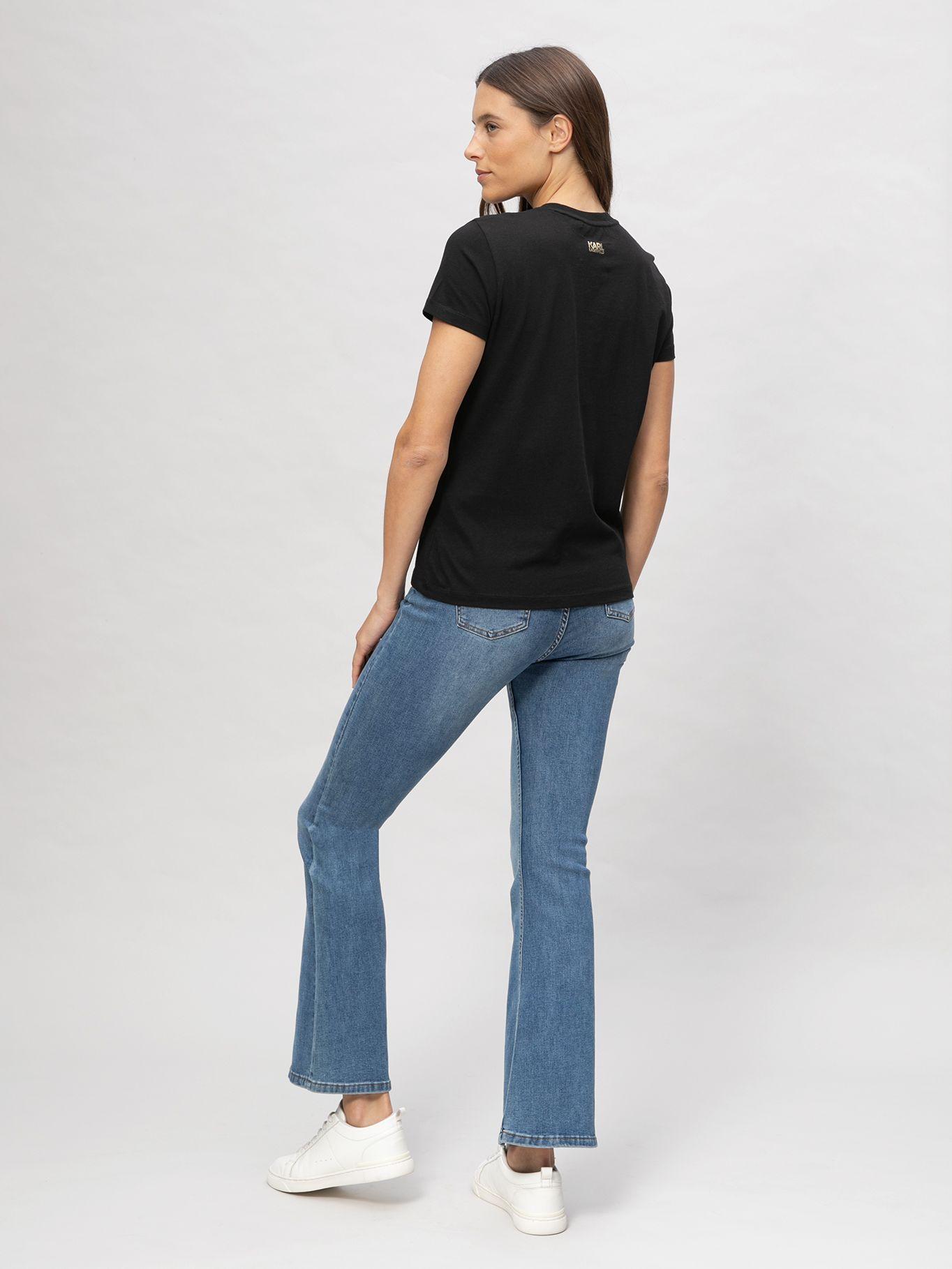 Polera gráfico la Torre Eiffel talle en pedrería Negro-2