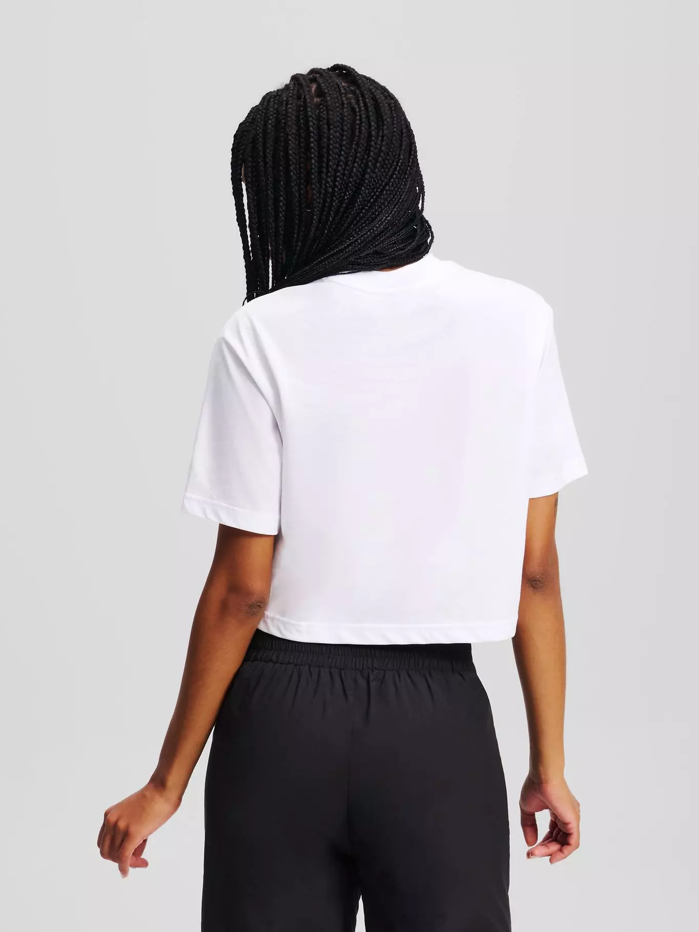 Polera cropped con monograma Blanco Karl Lagerfeld-2