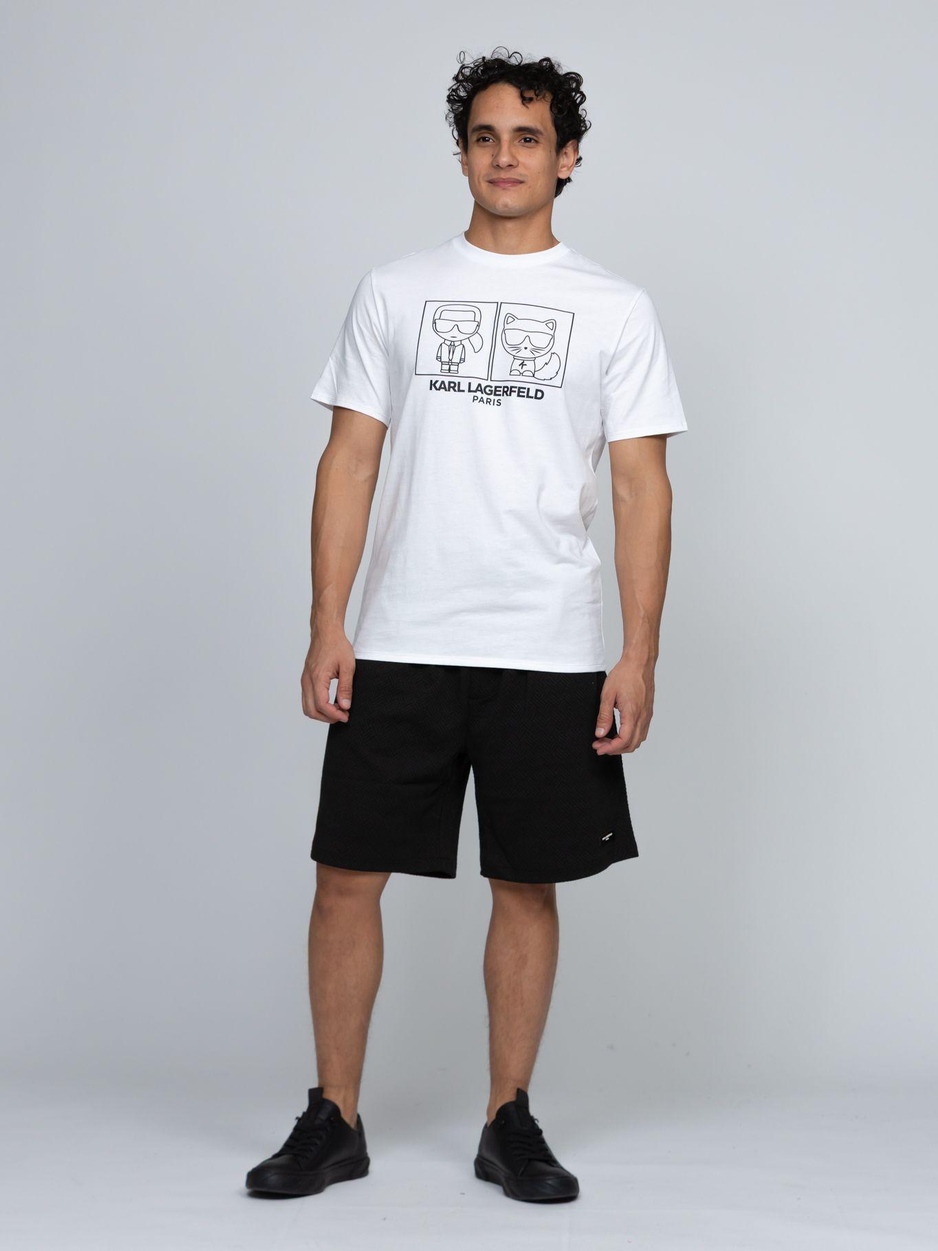 Polera logo de Karl y Choupette Blanco Karl Lagerfeld-3