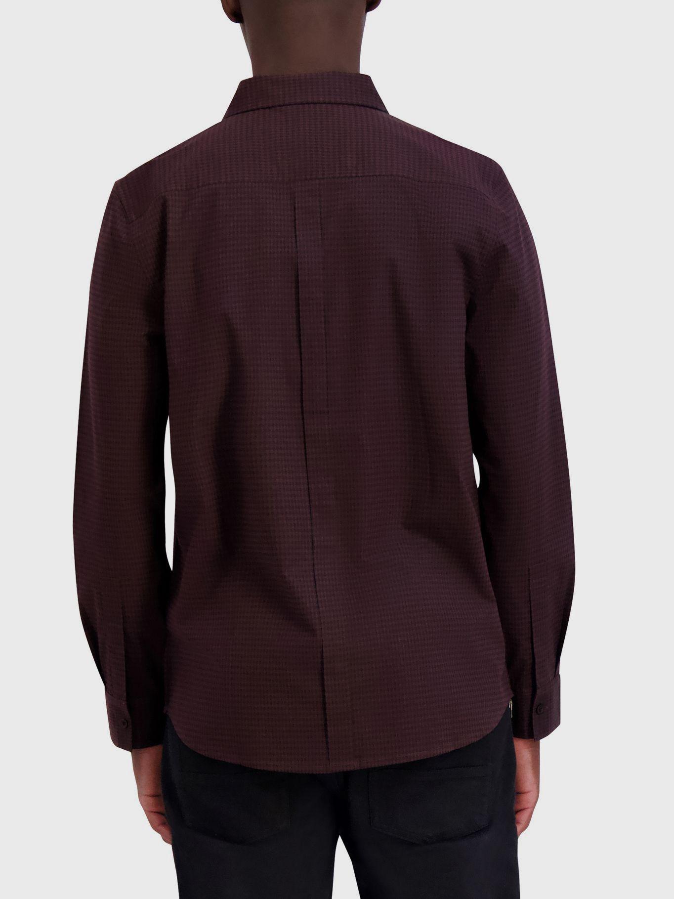 Camisa slim con estampado Burdeo-2