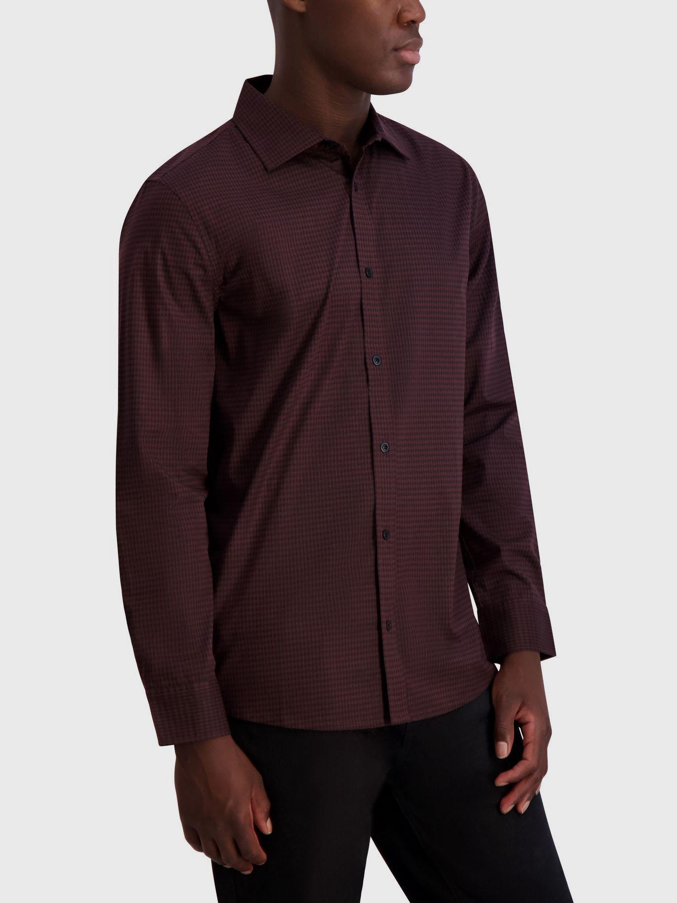 Camisa slim con estampado Burdeo-3