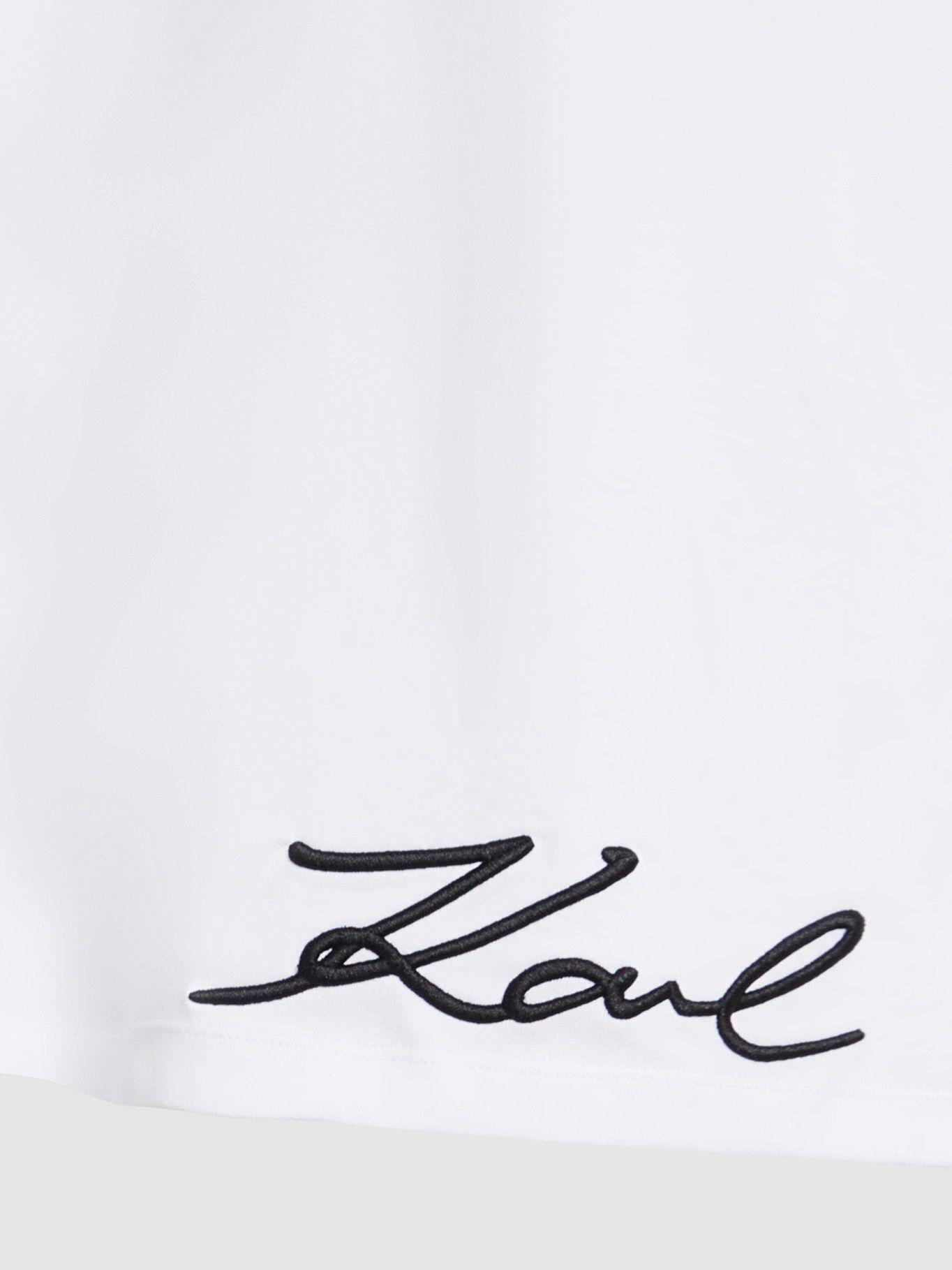 Polera con firma de Karl bordada Blanco Karl Lagerfeld-2