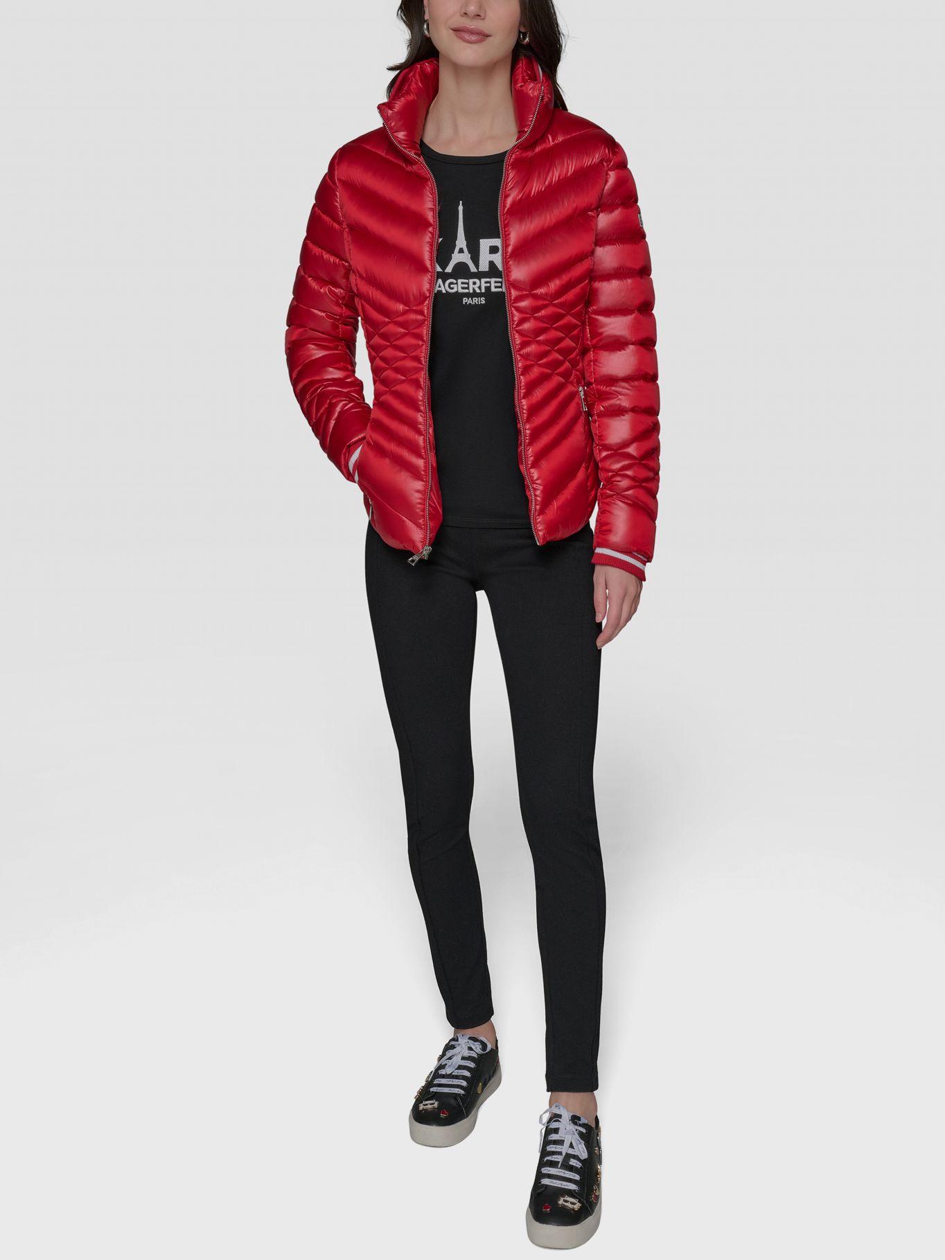 Chaqueta puffer con cuello alto Rojo Karl Lagerfeld-1
