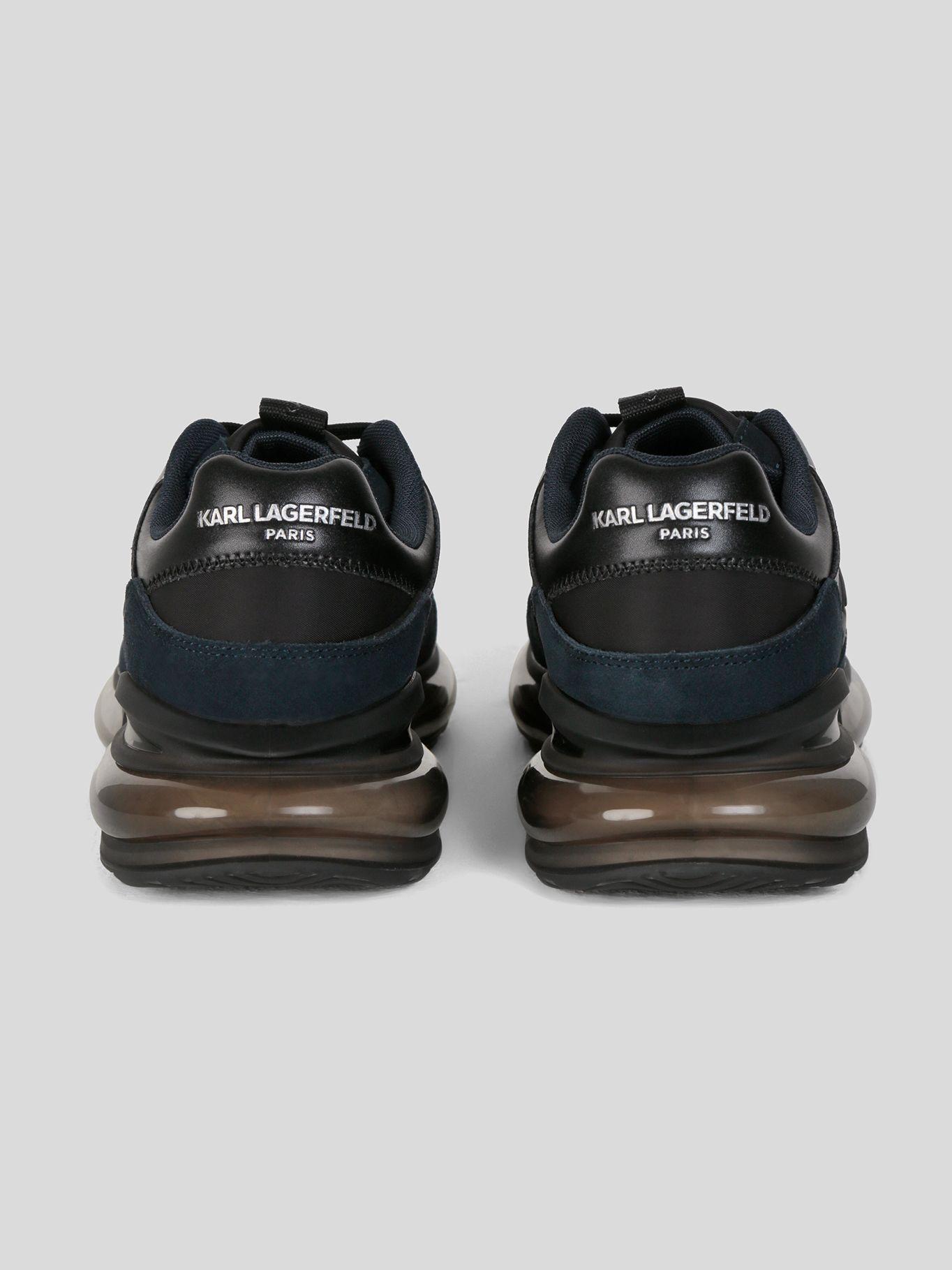 Zapatillas runner de nailon y cuero con logo Azul-2