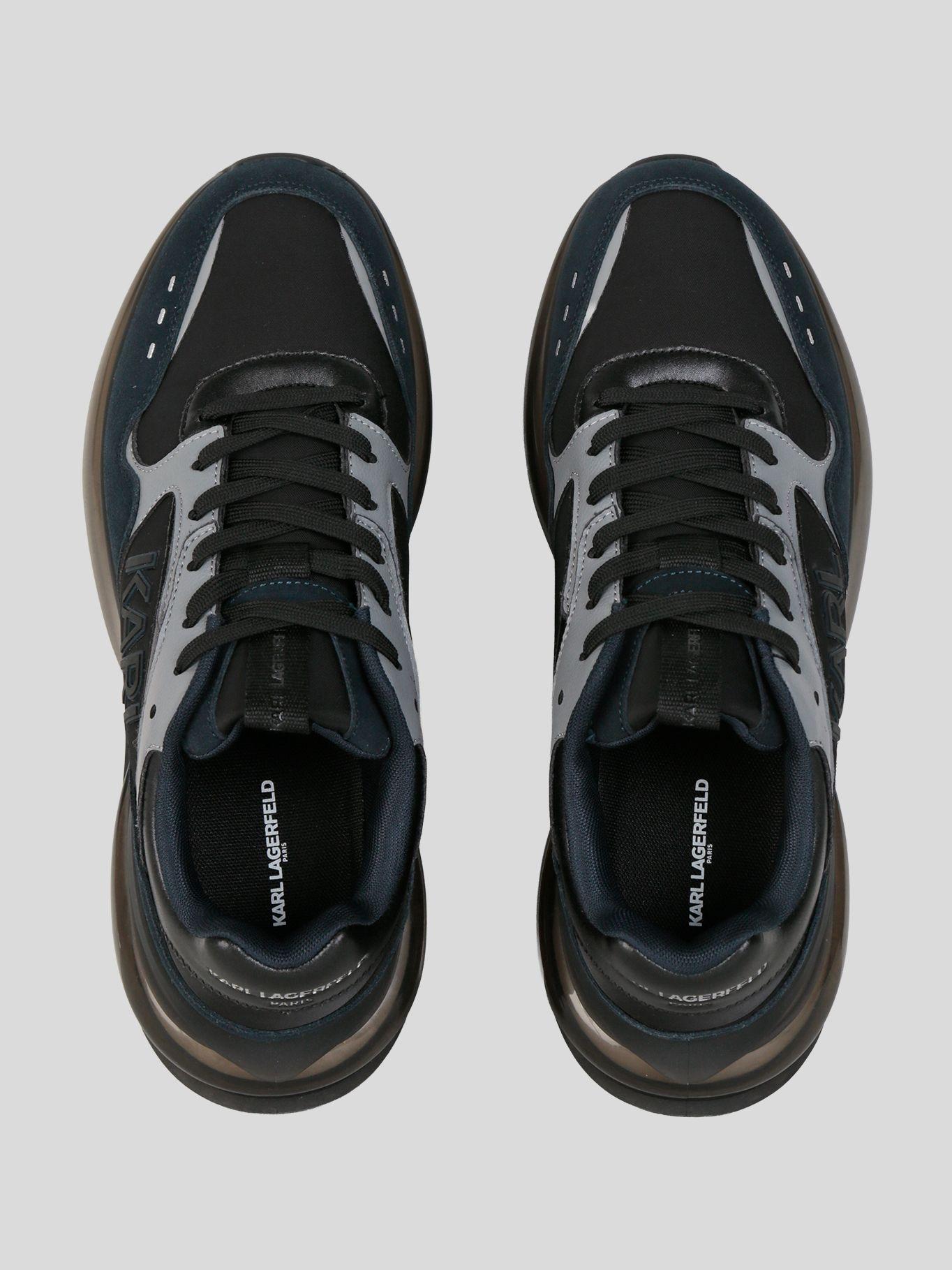 Zapatillas runner de nailon y cuero con logo Azul-3