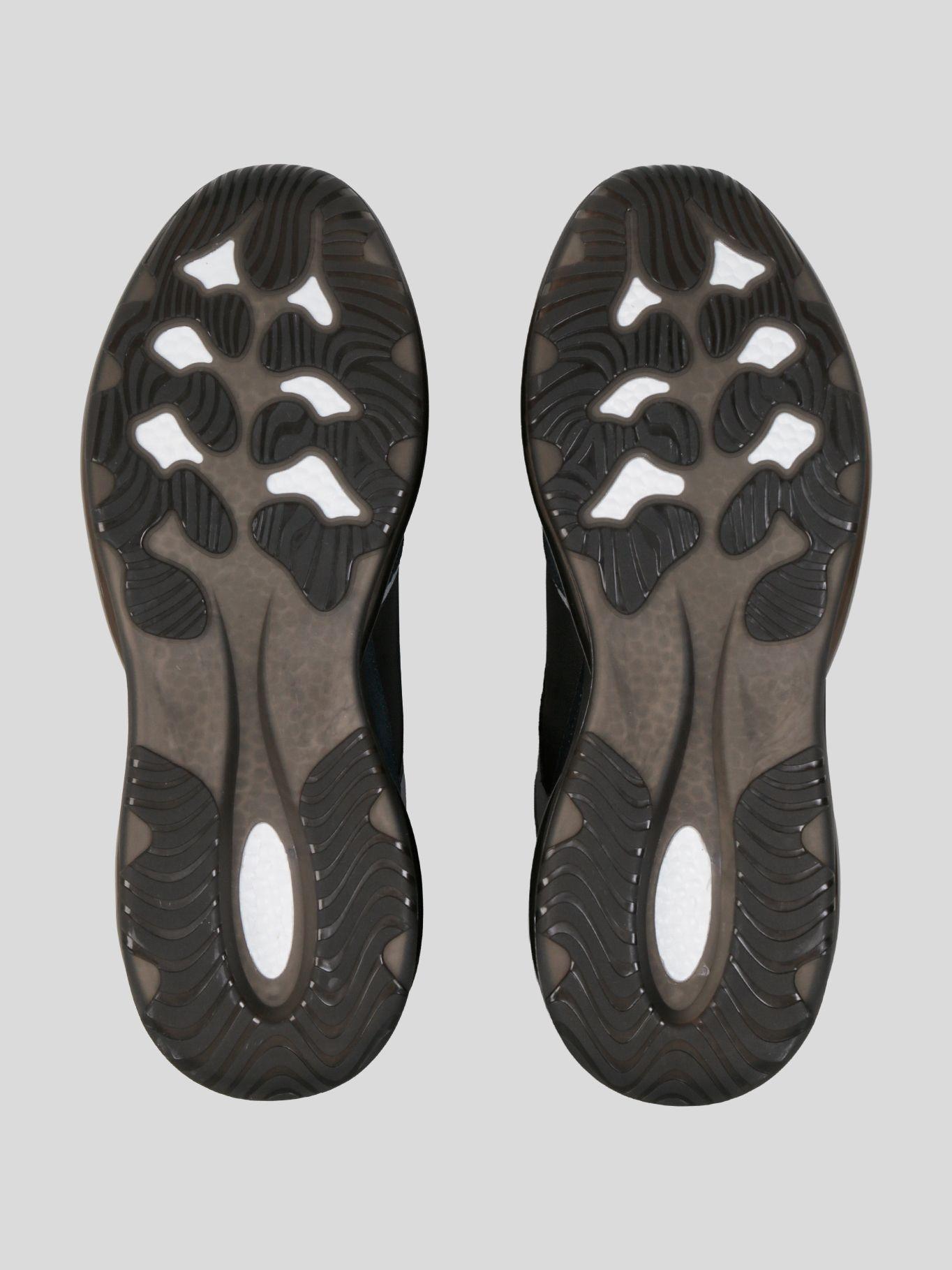 Zapatillas runner de nailon y cuero con logo Azul-4