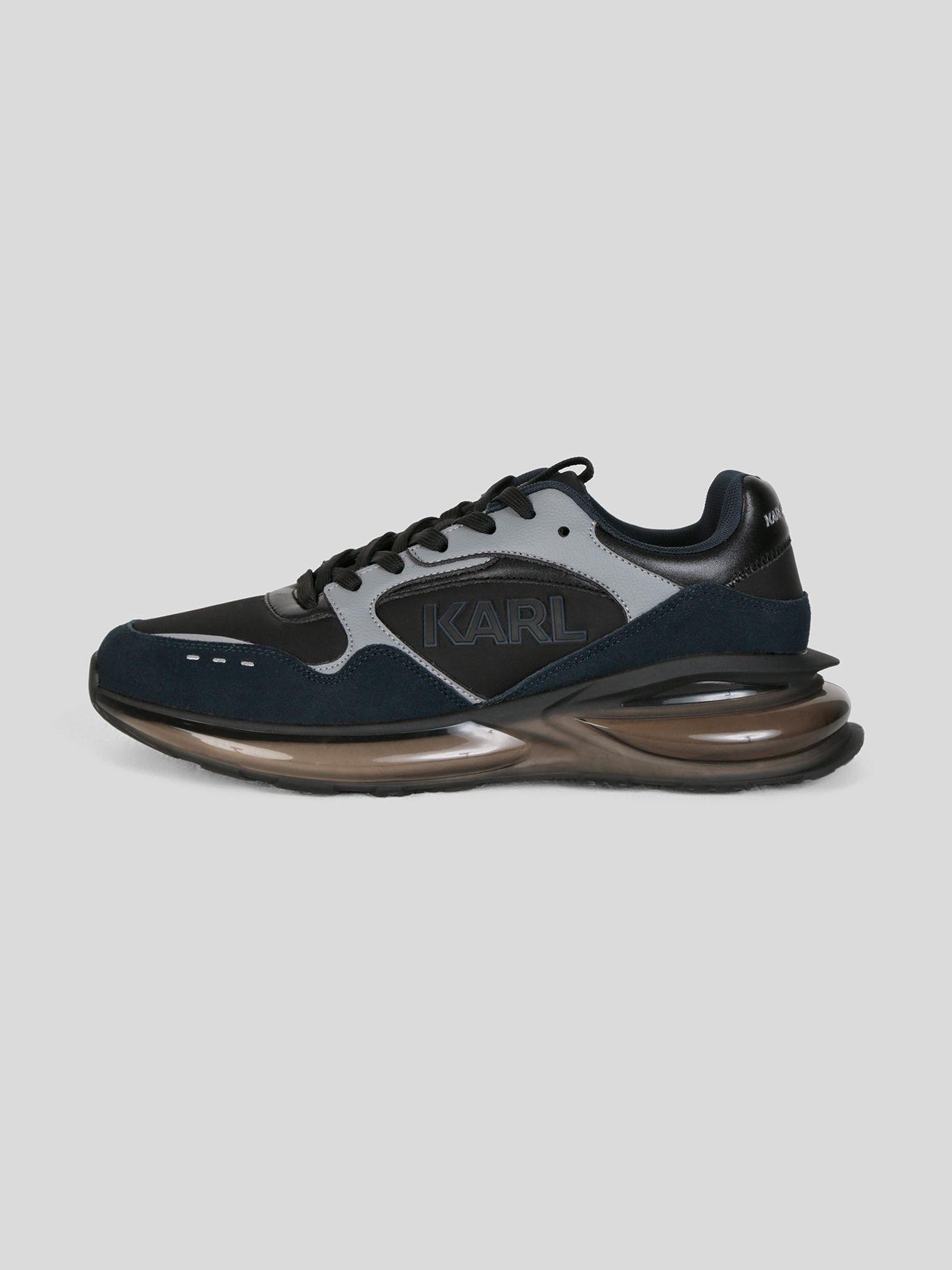 Zapatillas runner de nailon y cuero con logo Azul-6