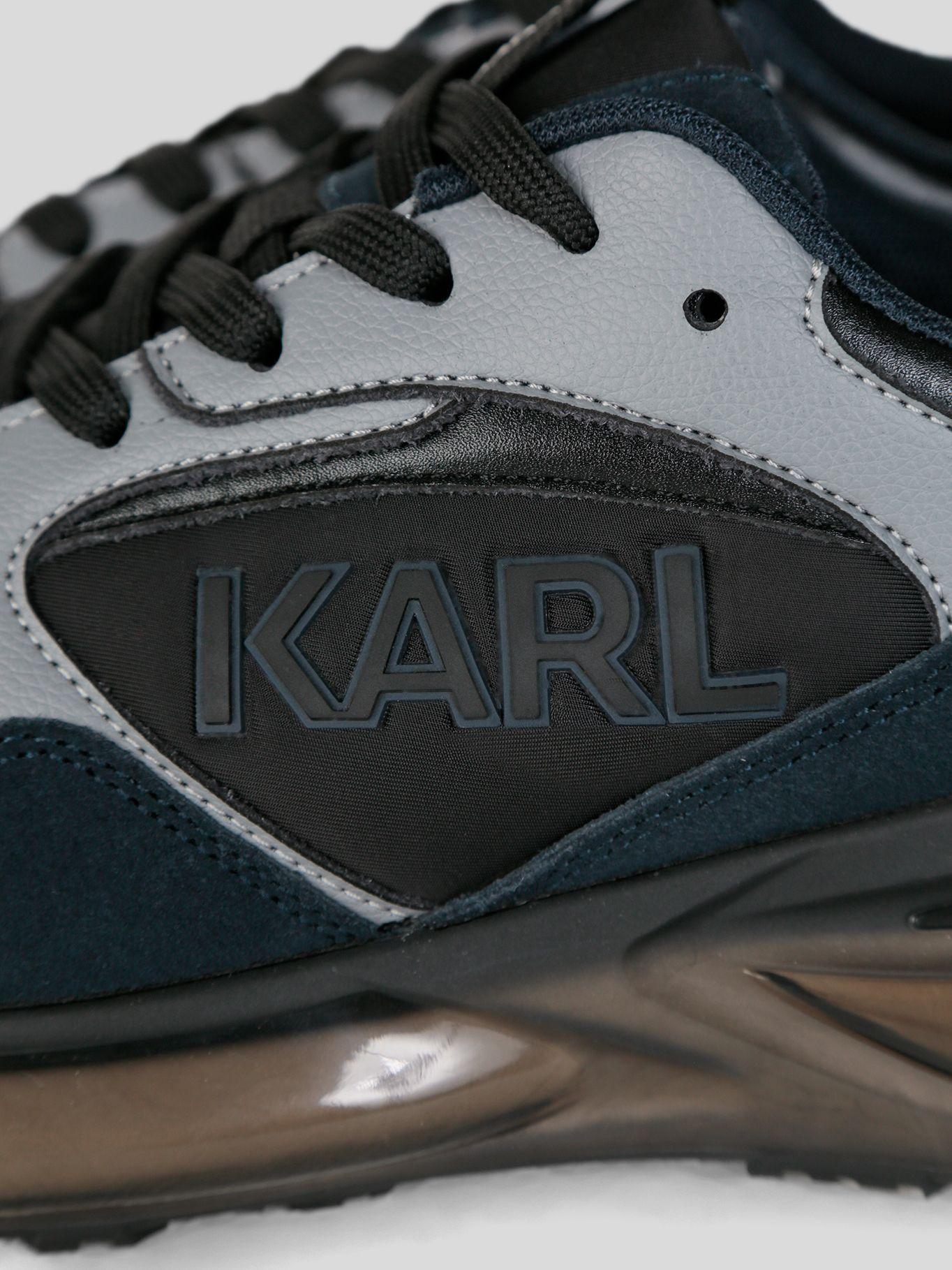 Zapatillas runner de nailon y cuero con logo Azul-7