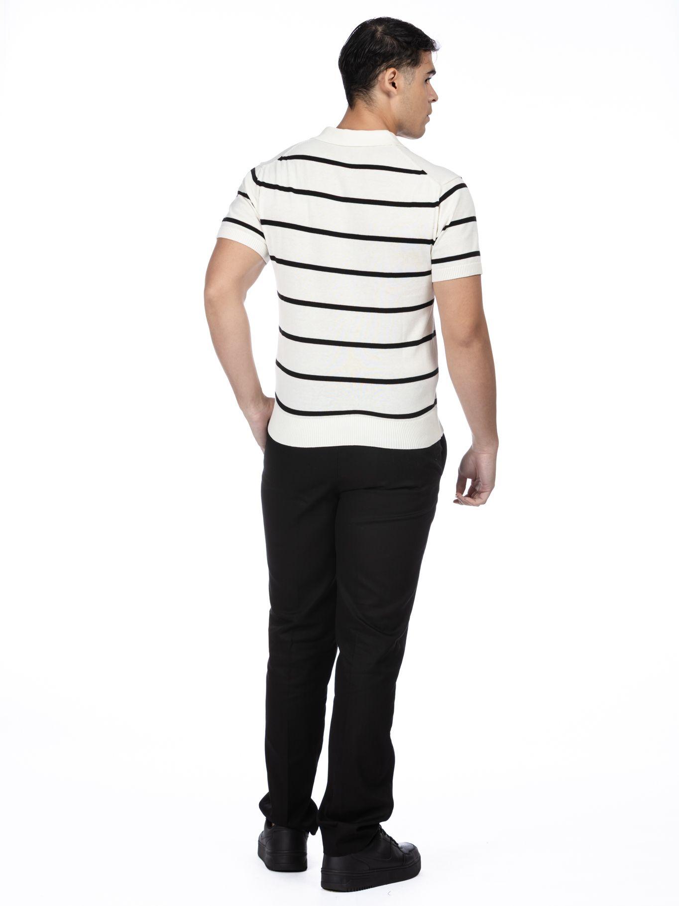 Polo de punto a rayas Blanco Karl Lagerfeld-2