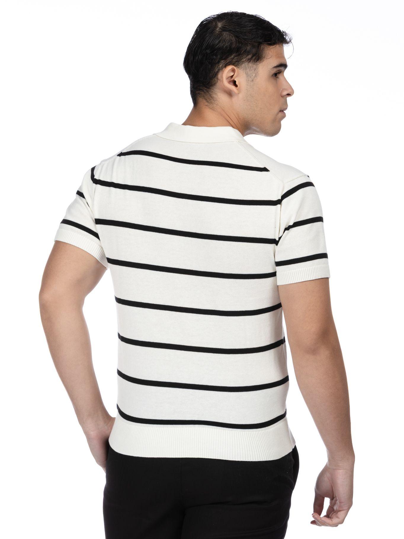 Polo de punto a rayas Blanco Karl Lagerfeld-3