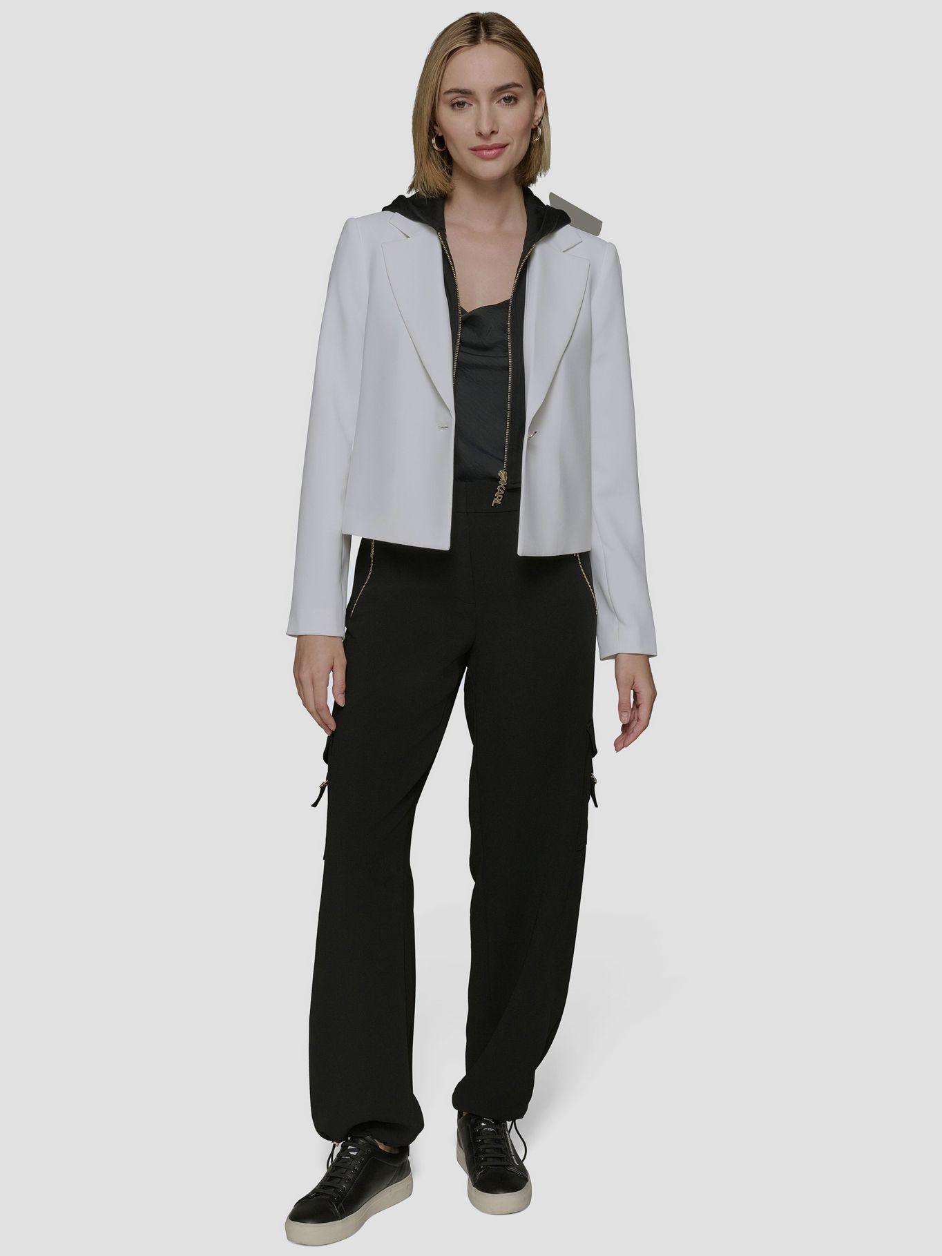 Chaqueta corta con gorro Blanco Karl Lagerfeld-1