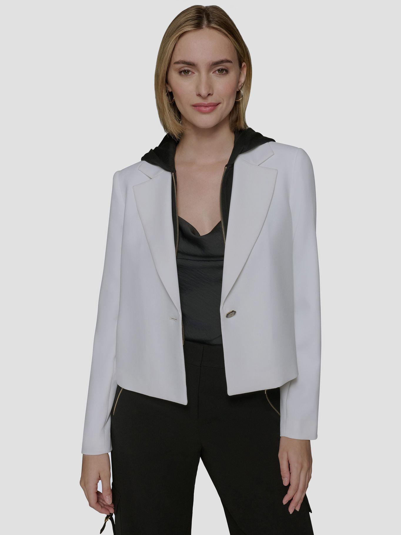 Chaqueta corta con gorro Blanco Karl Lagerfeld-3