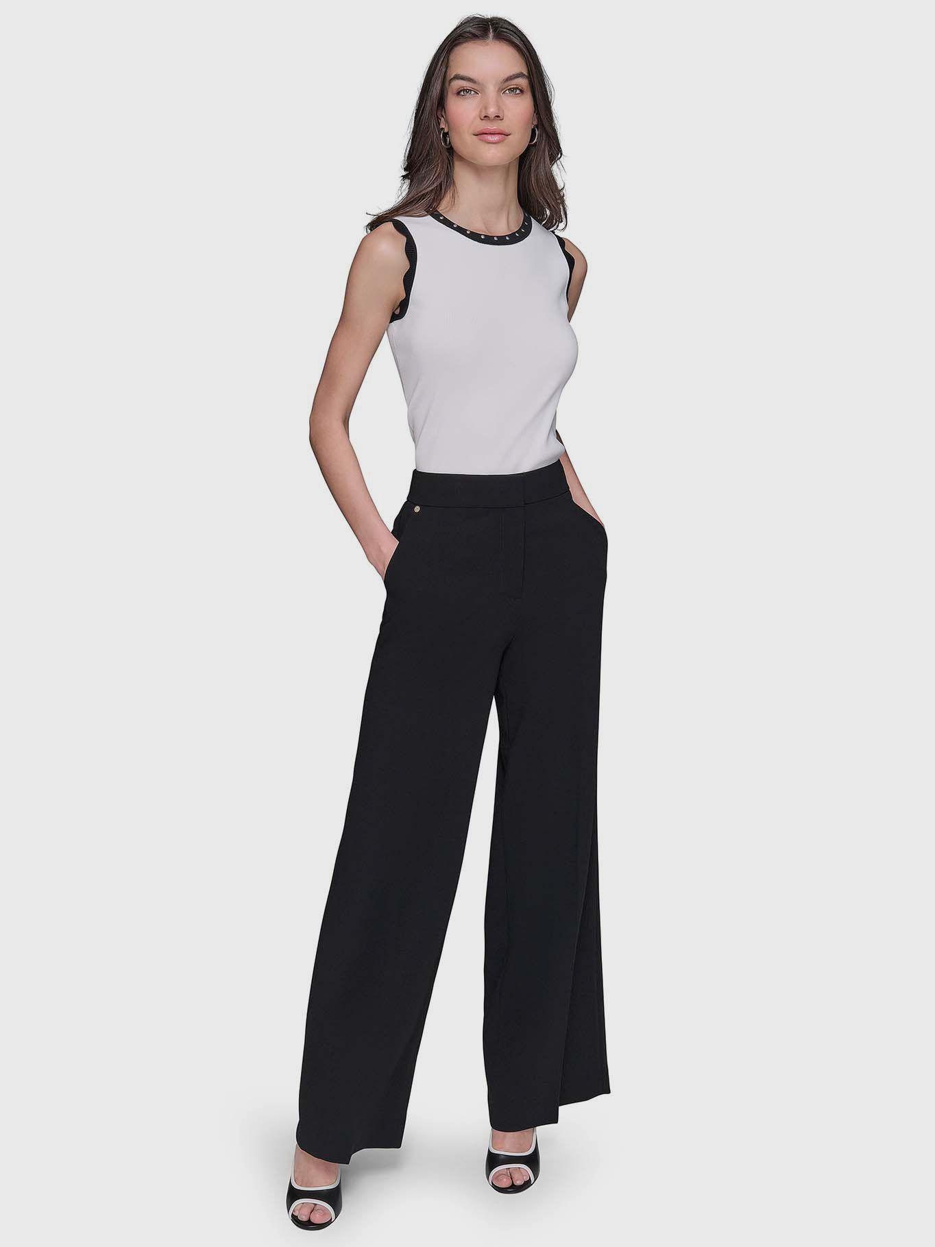 Pantalón pierna ancha - ESSENTIAL Negro Karl Lagerfeld-1