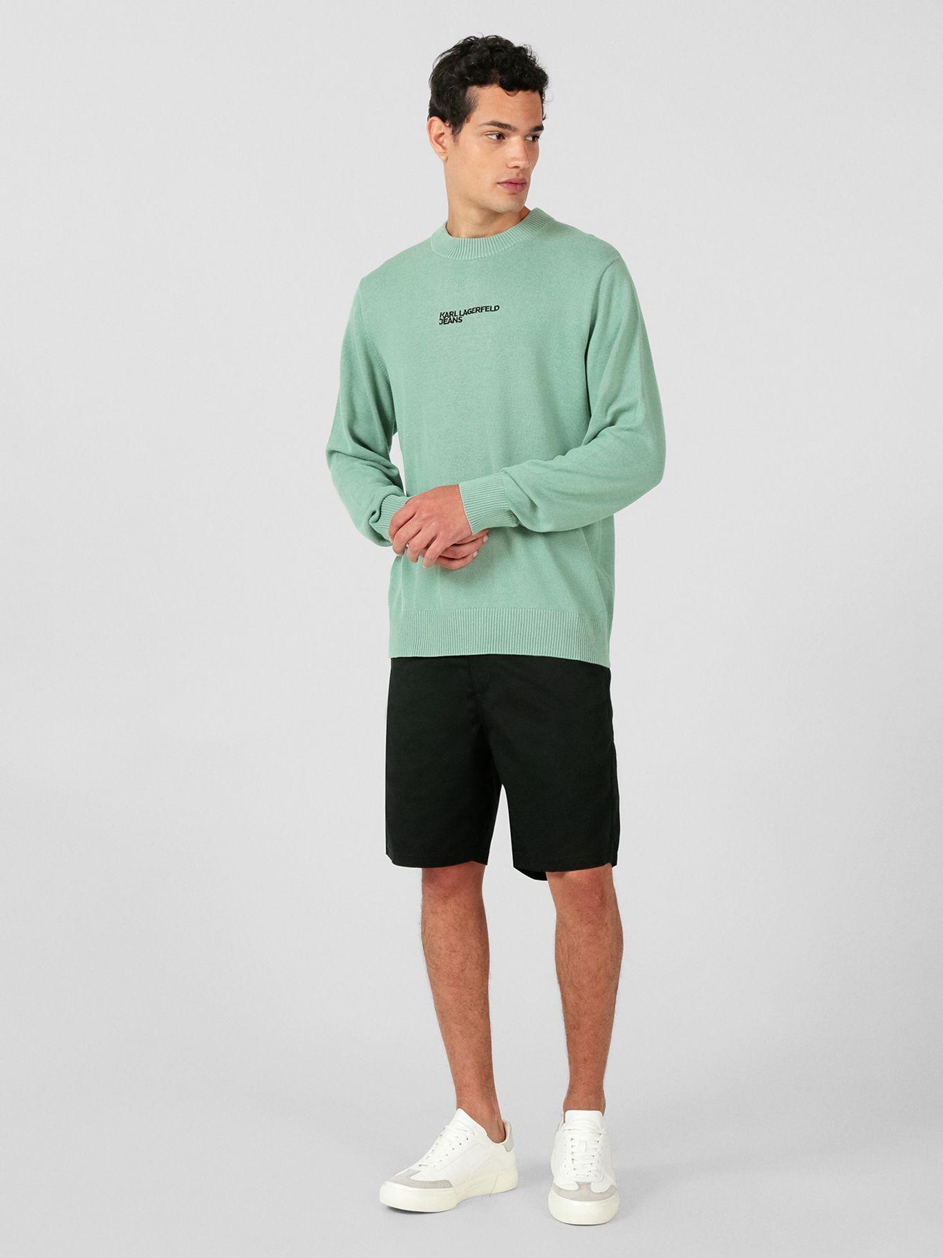 Sweater con logotipo bordado Verde Karl Lagerfeld-1