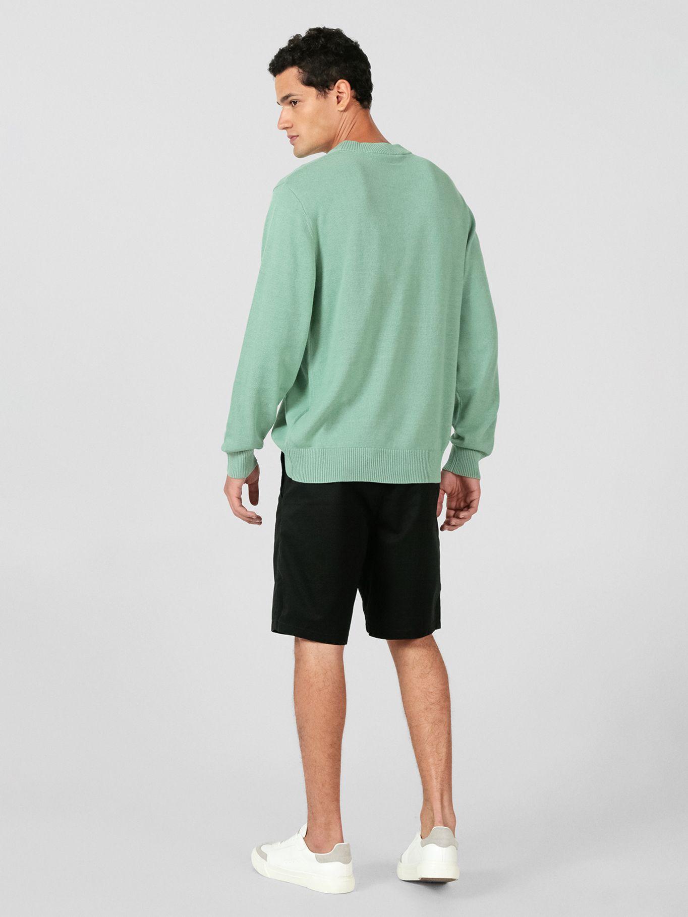 Sweater con logotipo bordado Verde Karl Lagerfeld-3