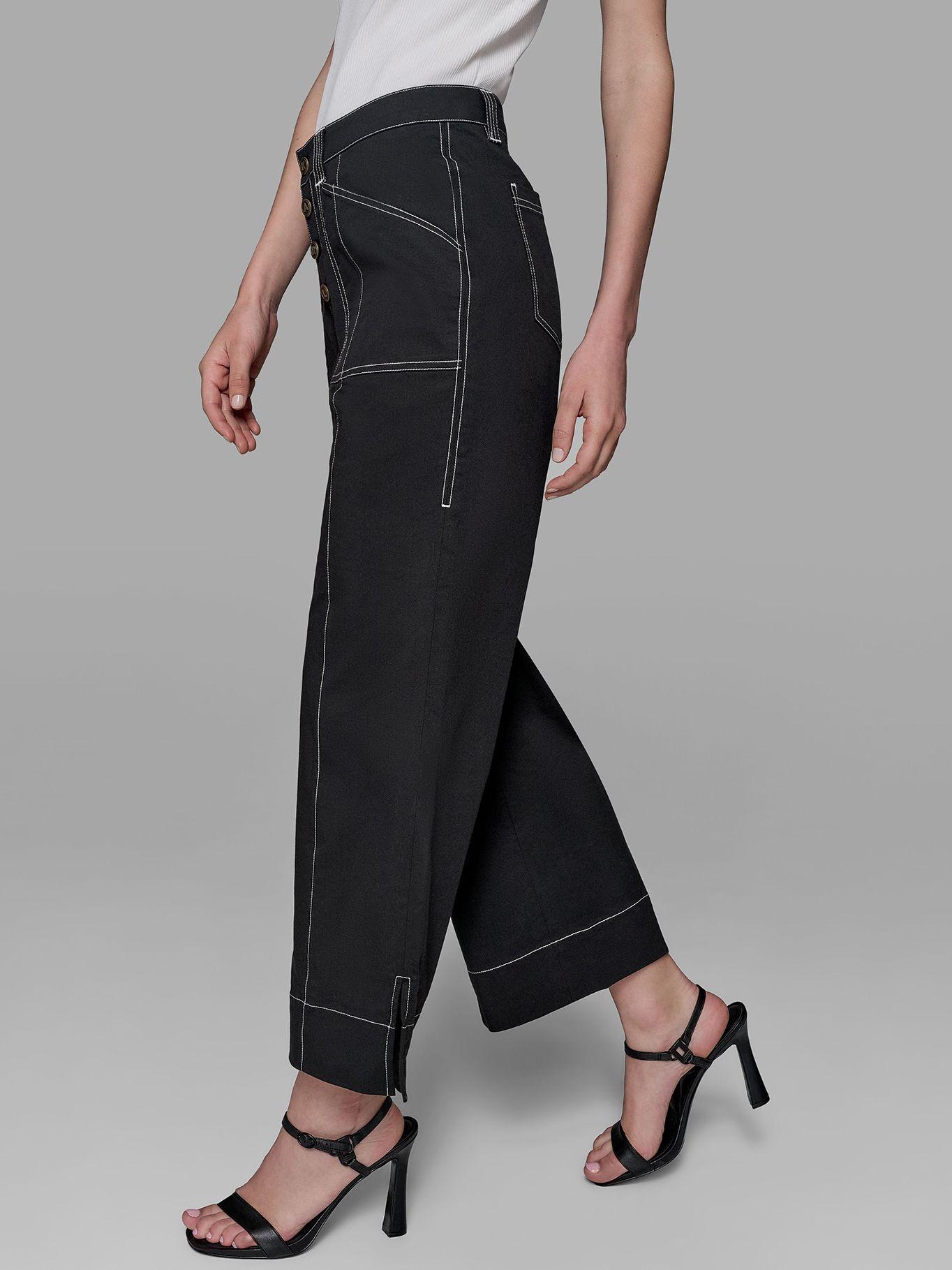 Pantalón pierna ancha y talle alto Negro Karl Lagerfeld-3