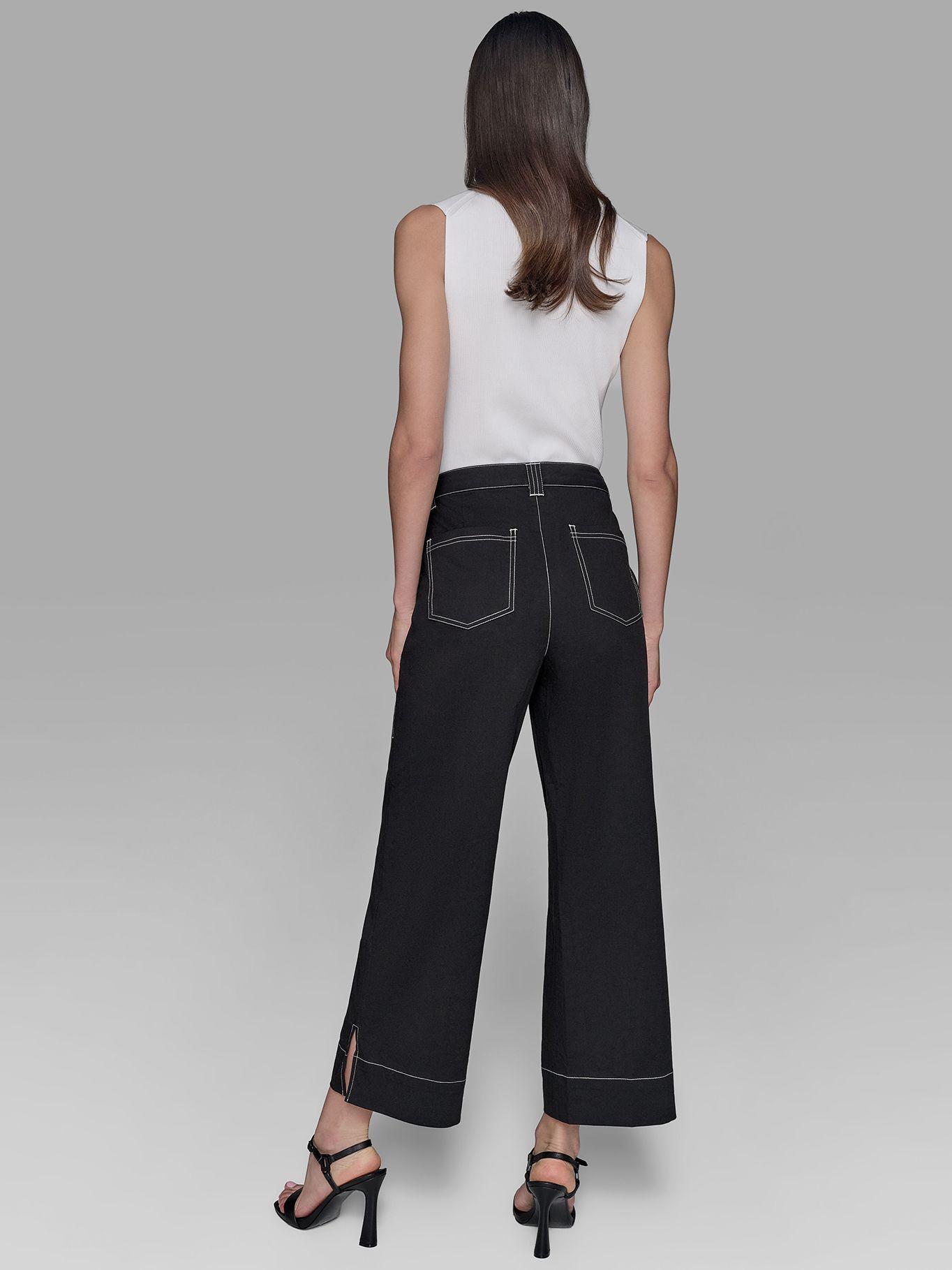 Pantalón pierna ancha y talle alto Negro Karl Lagerfeld-5