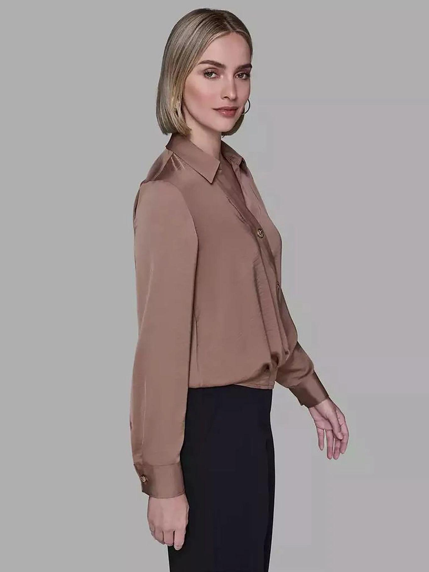 Blusa manga larga con botonadura Café Karl Lagerfeld-3