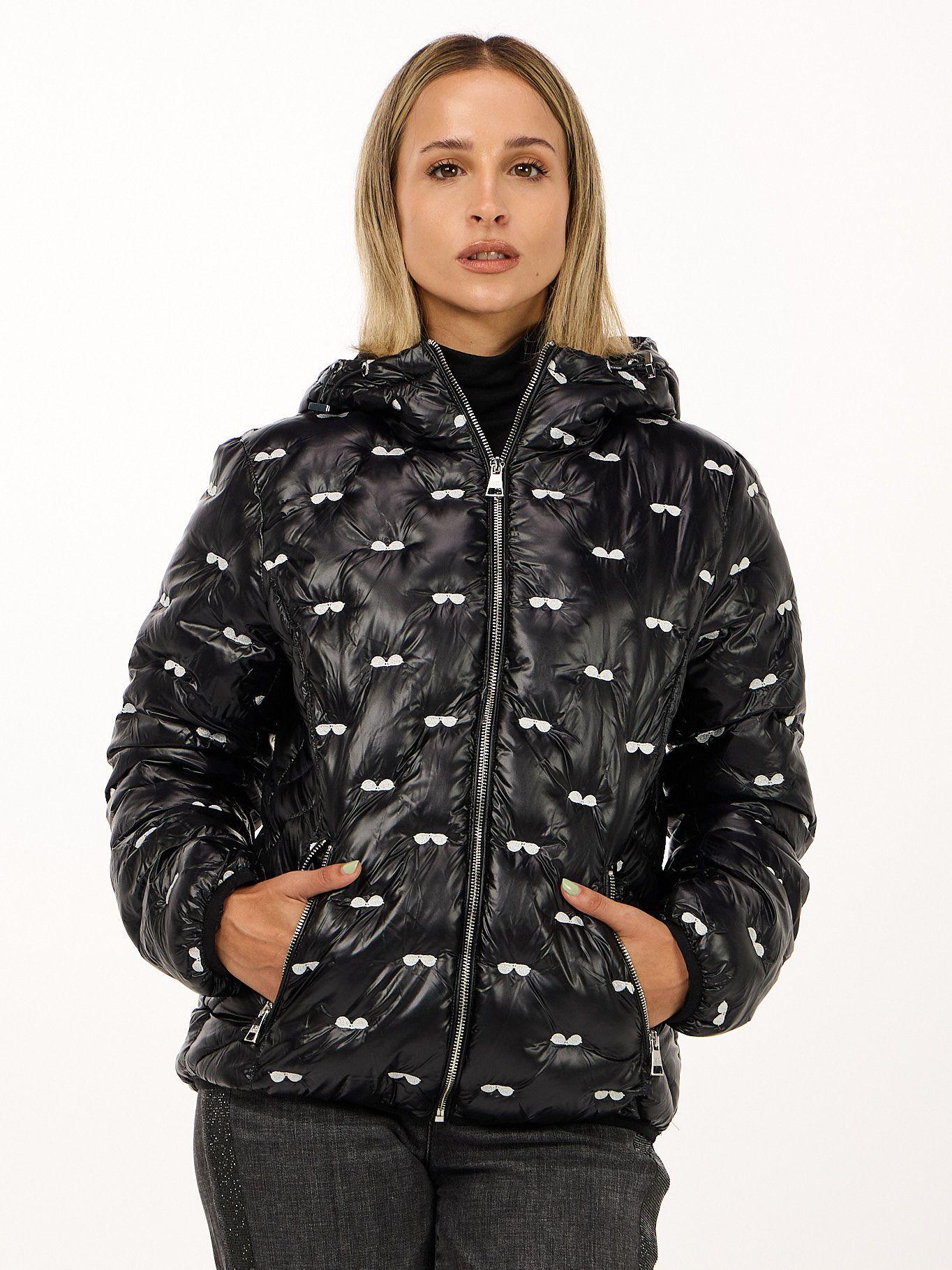 Parka de bordado integral de gafas Negro Karl Lagerfeld-0