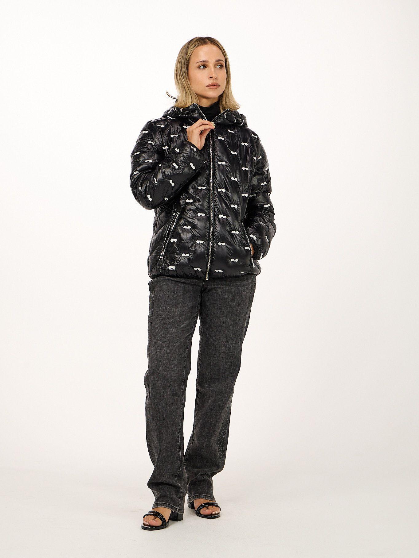 Parka de bordado integral de gafas Negro Karl Lagerfeld-1