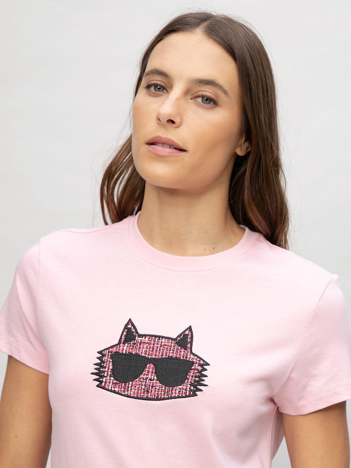 Polera con gráfico texturizado de Choupette ROSADO-3