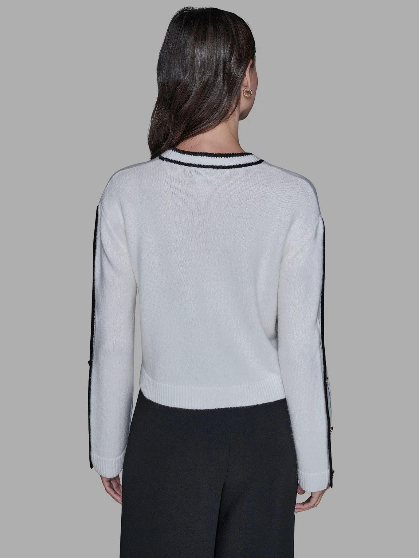Sweater con botones en las mangas Blanco Karl Lagerfeld-2