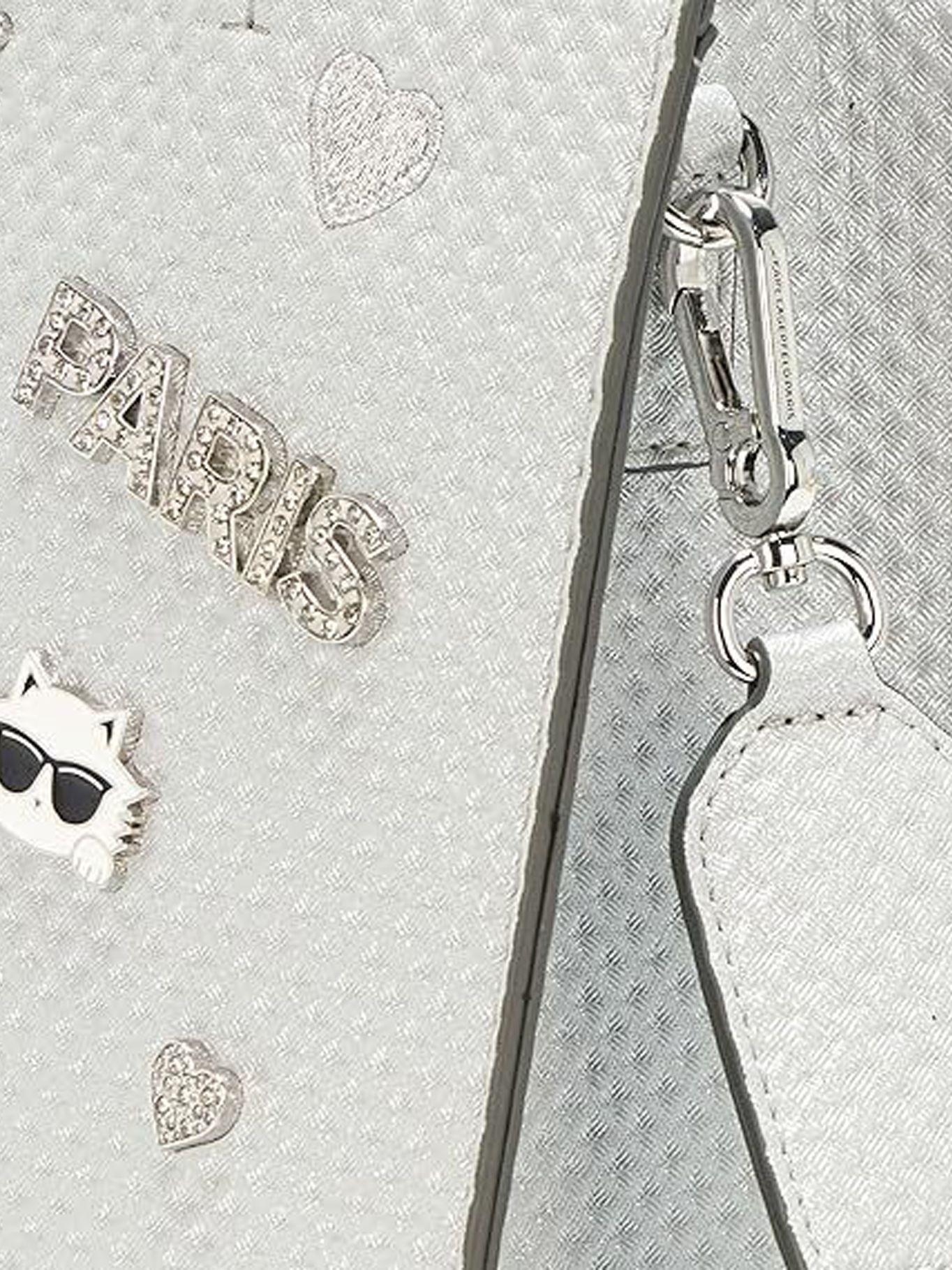 Cartera satchel con pines - May Plateado Karl Lagerfeld-2