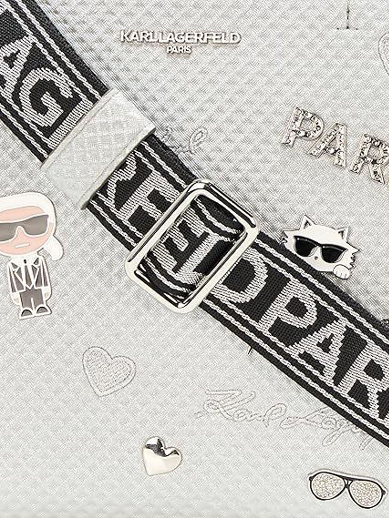 Cartera satchel con pines - May Plateado Karl Lagerfeld-3