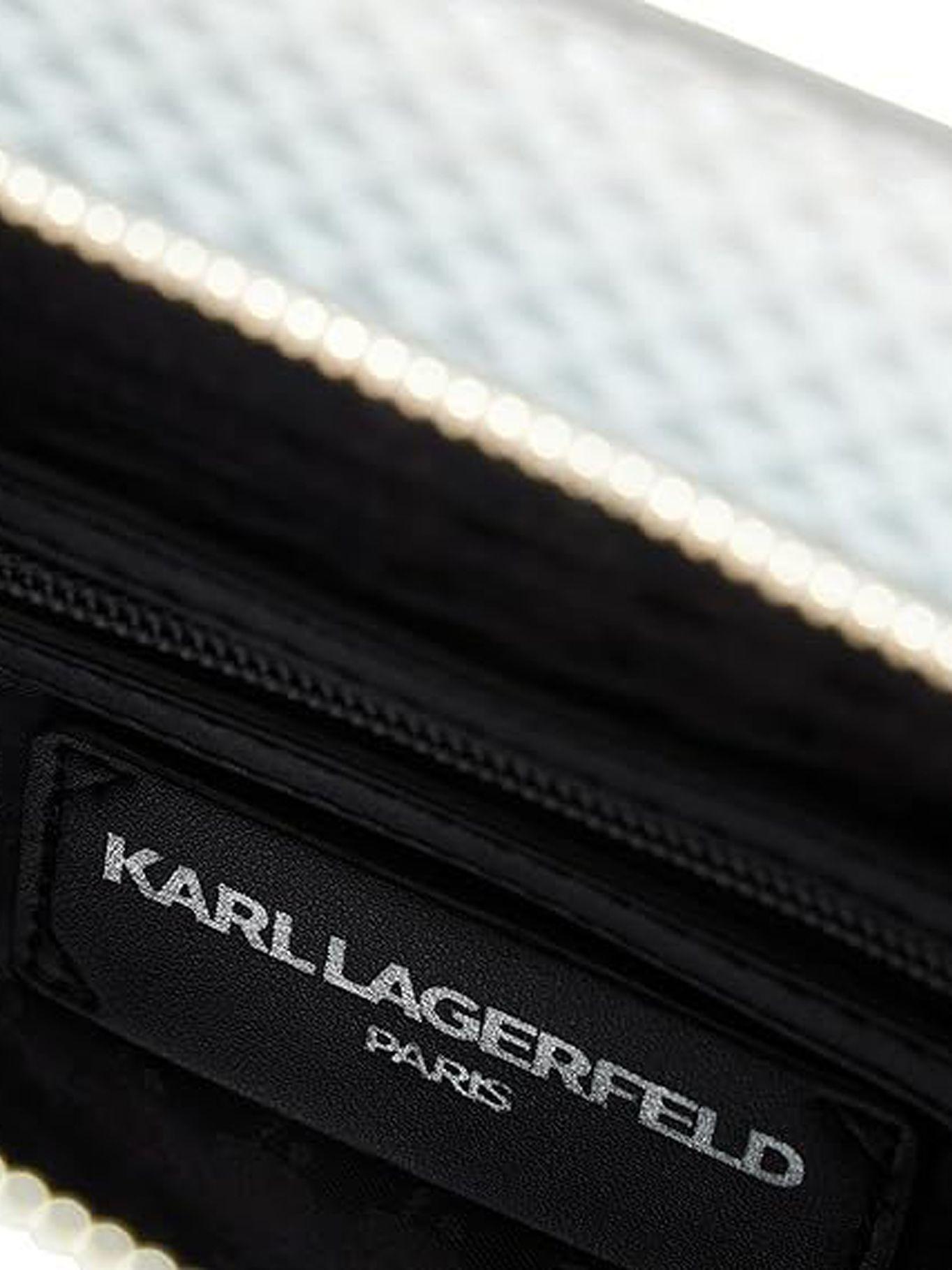 Cartera satchel con pines - May Plateado Karl Lagerfeld-4