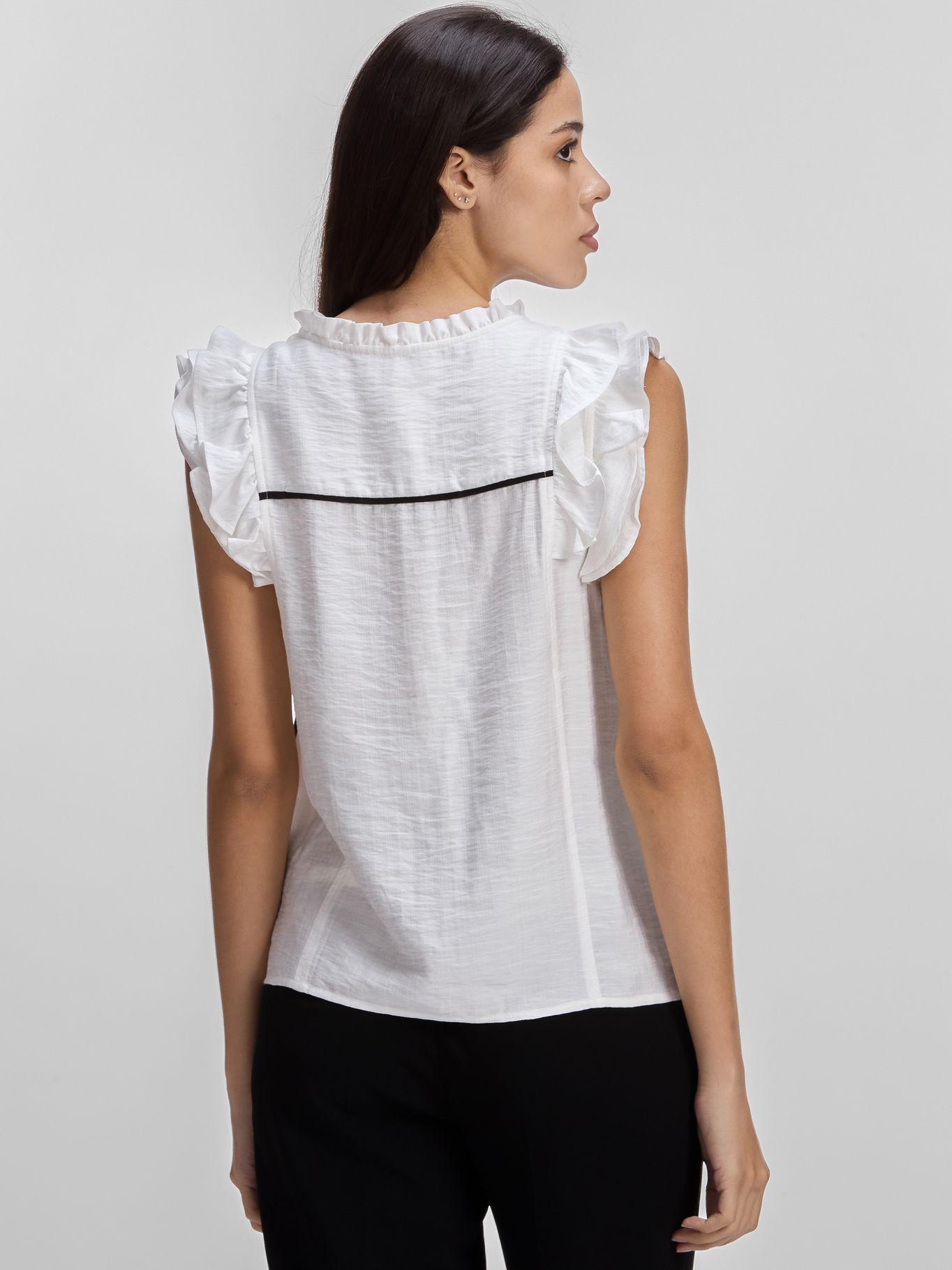 Blusa de mangas con vuelo Negro Karl Lagerfeld-1