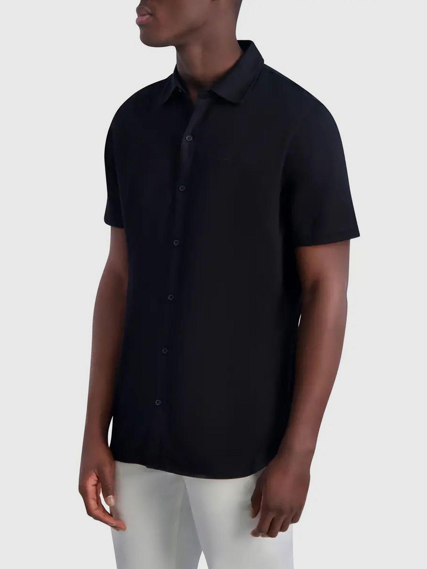 Camisa manga corta de tejido liso Negro Karl Lagerfeld-2
