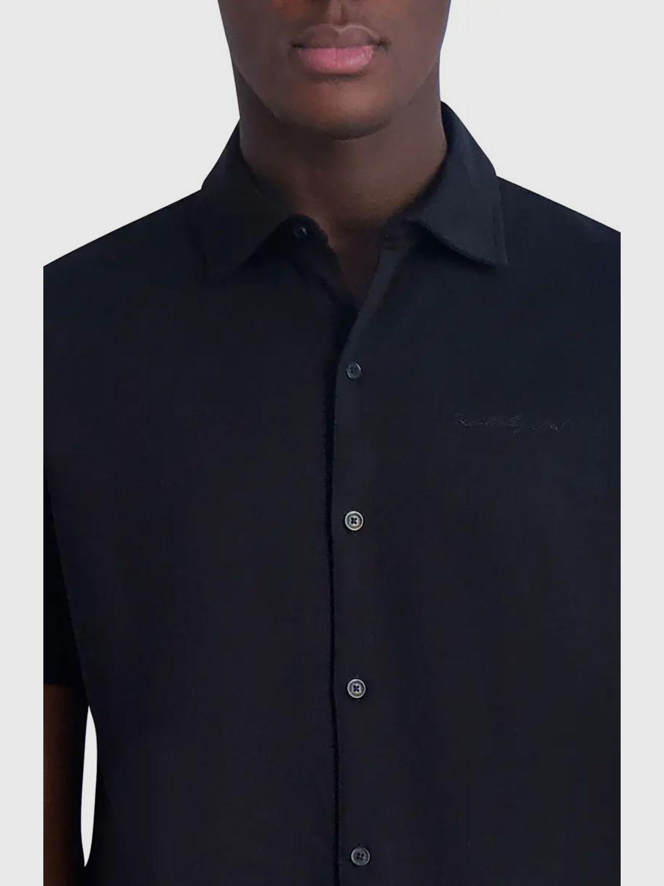 Camisa manga corta de tejido liso Negro Karl Lagerfeld-3