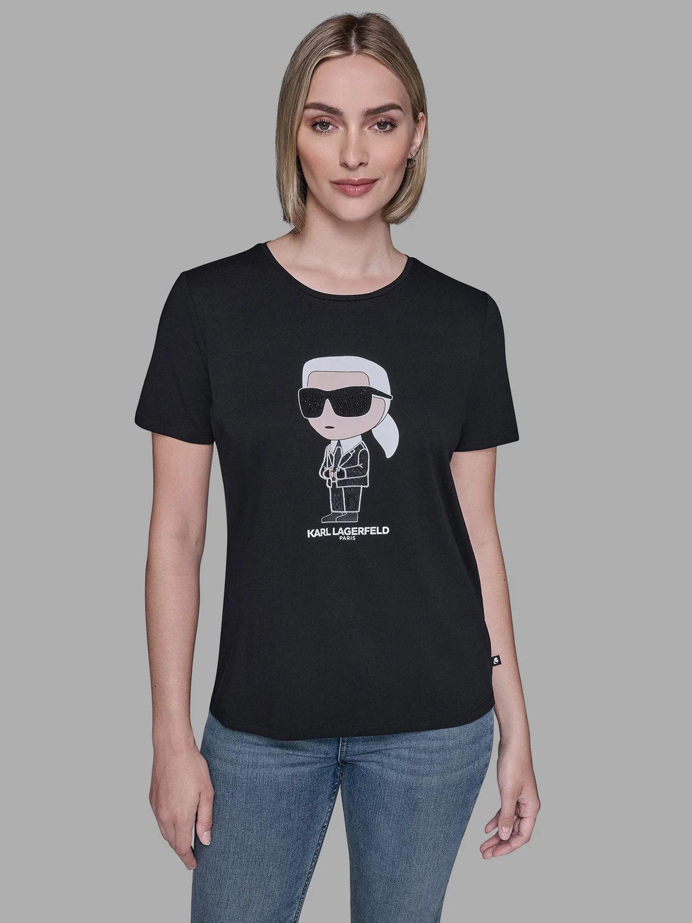 Polera manga corta gráfico estampado  Negro-0