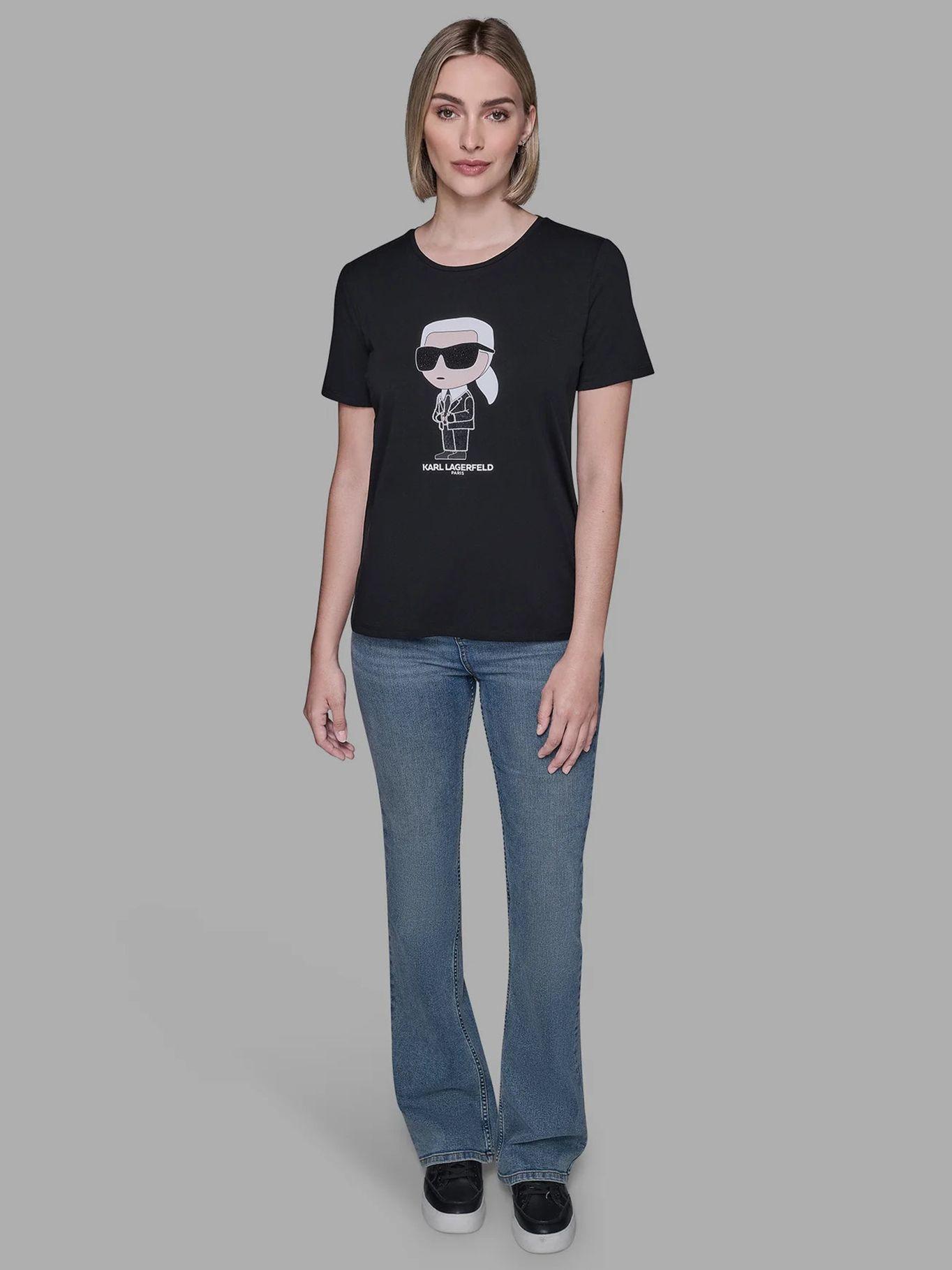 Polera manga corta gráfico estampado  Negro-1