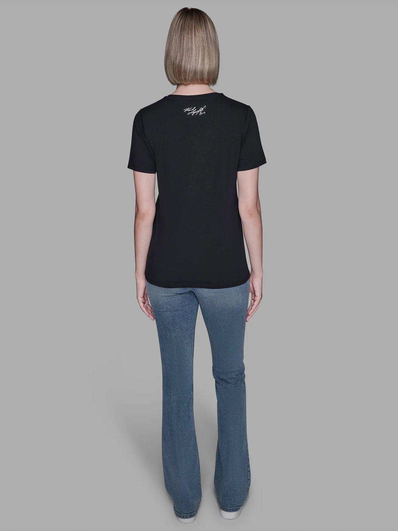 Polera manga corta gráfico estampado  Negro-2