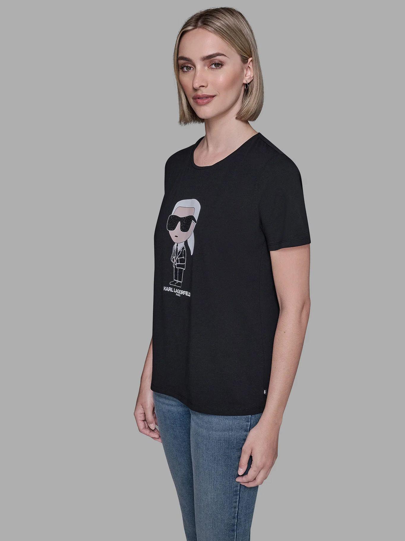 Polera manga corta gráfico estampado  Negro-3