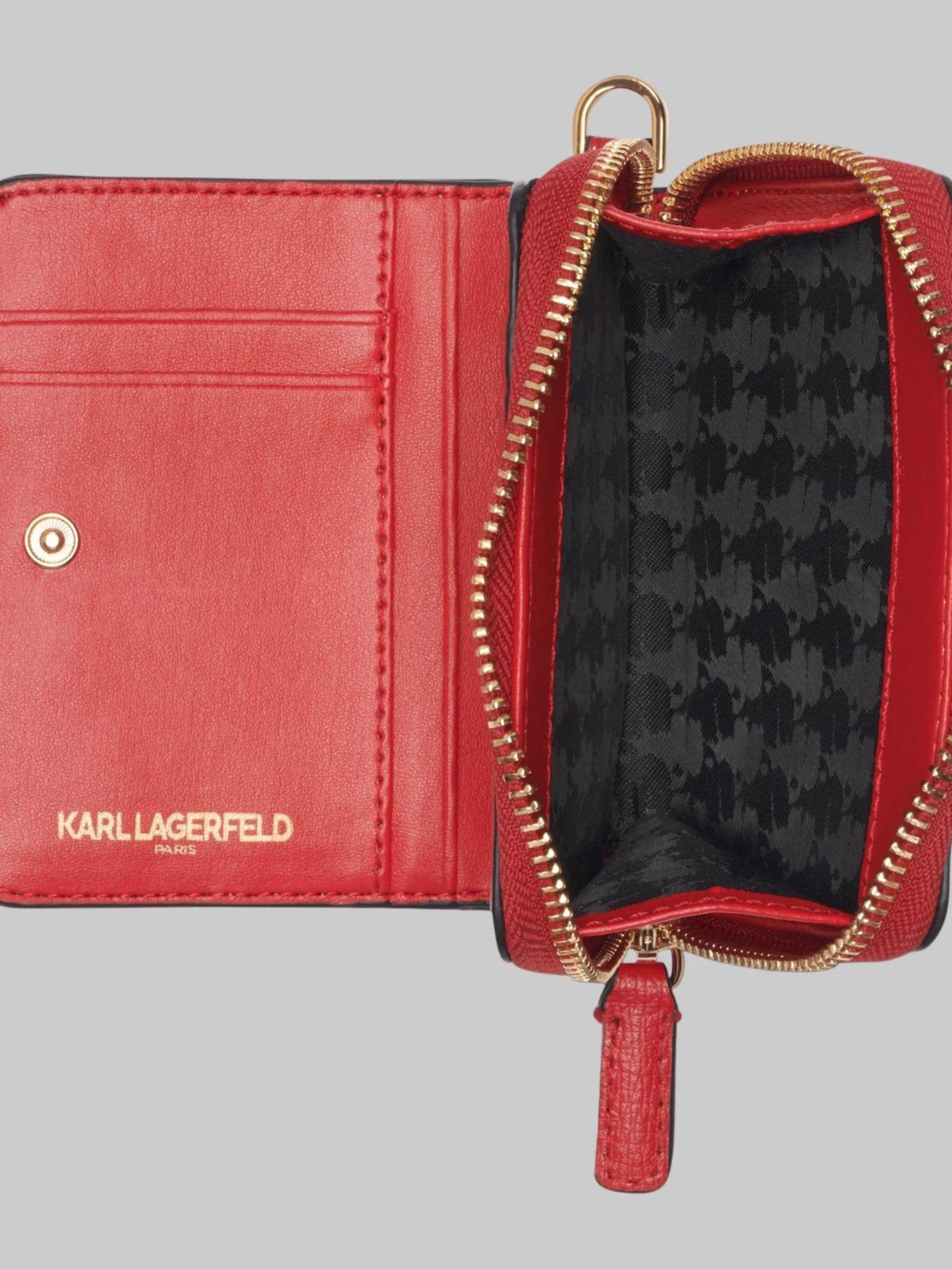 Billetera con monedero y pines metálicos de Rojo-3