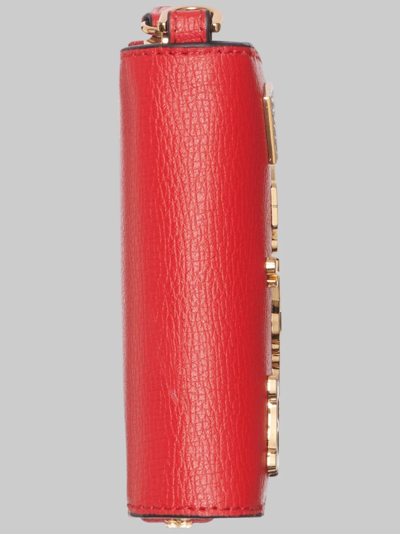 Billetera con monedero y pines metálicos de Rojo-4