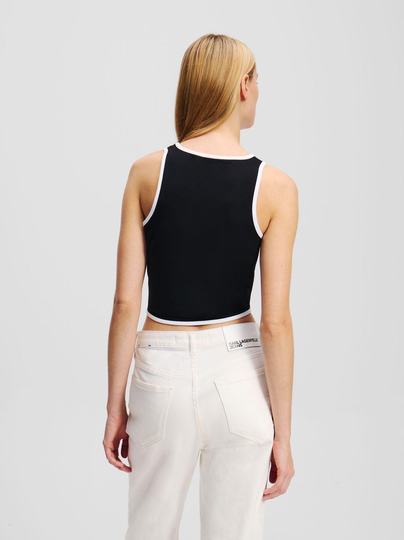 Polera sin mangas detalle ribete Negro Karl Lagerfeld-2