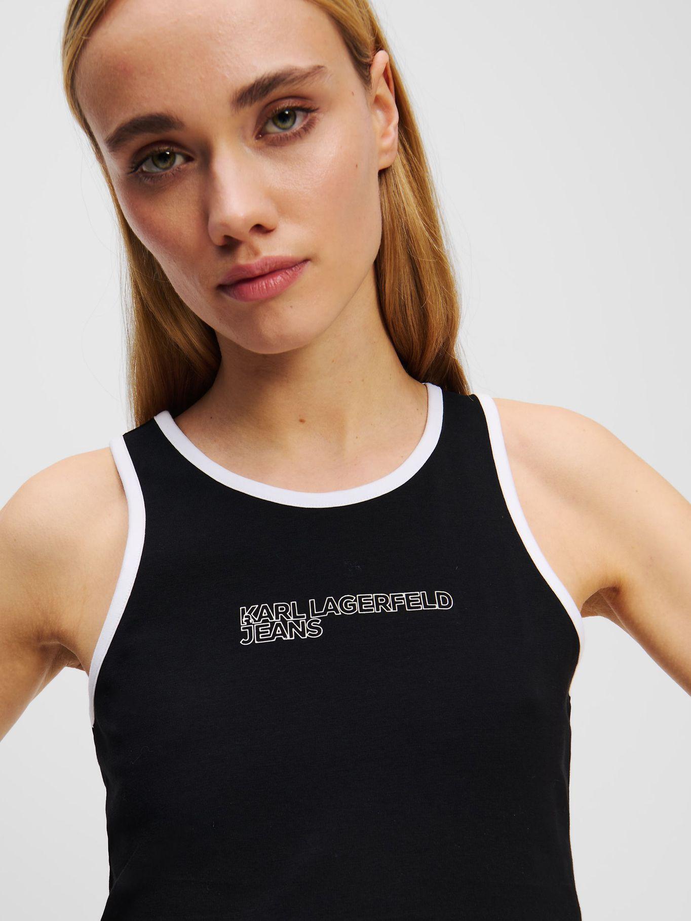 Polera sin mangas detalle ribete Negro Karl Lagerfeld-3