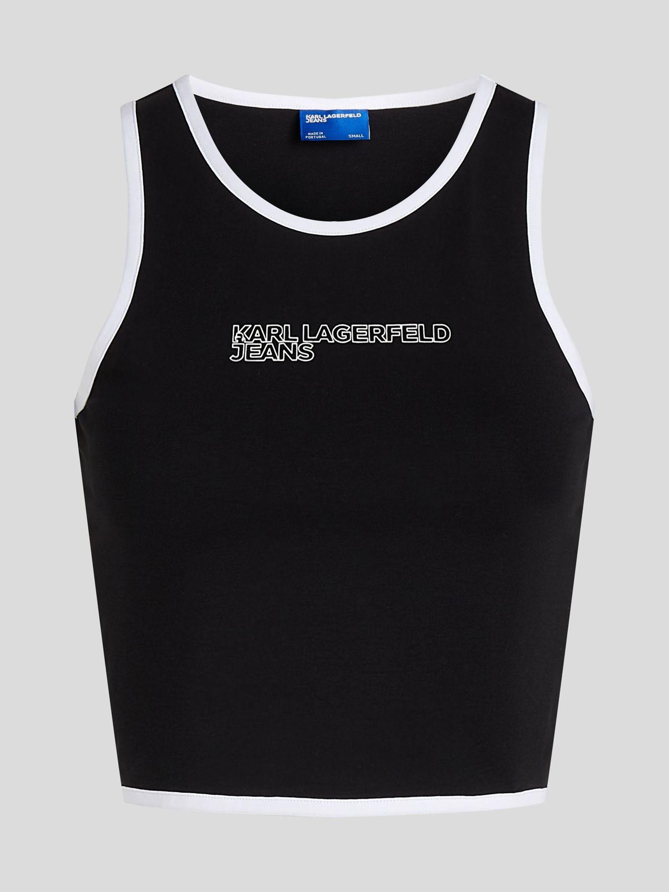 Polera sin mangas detalle ribete Negro Karl Lagerfeld-4