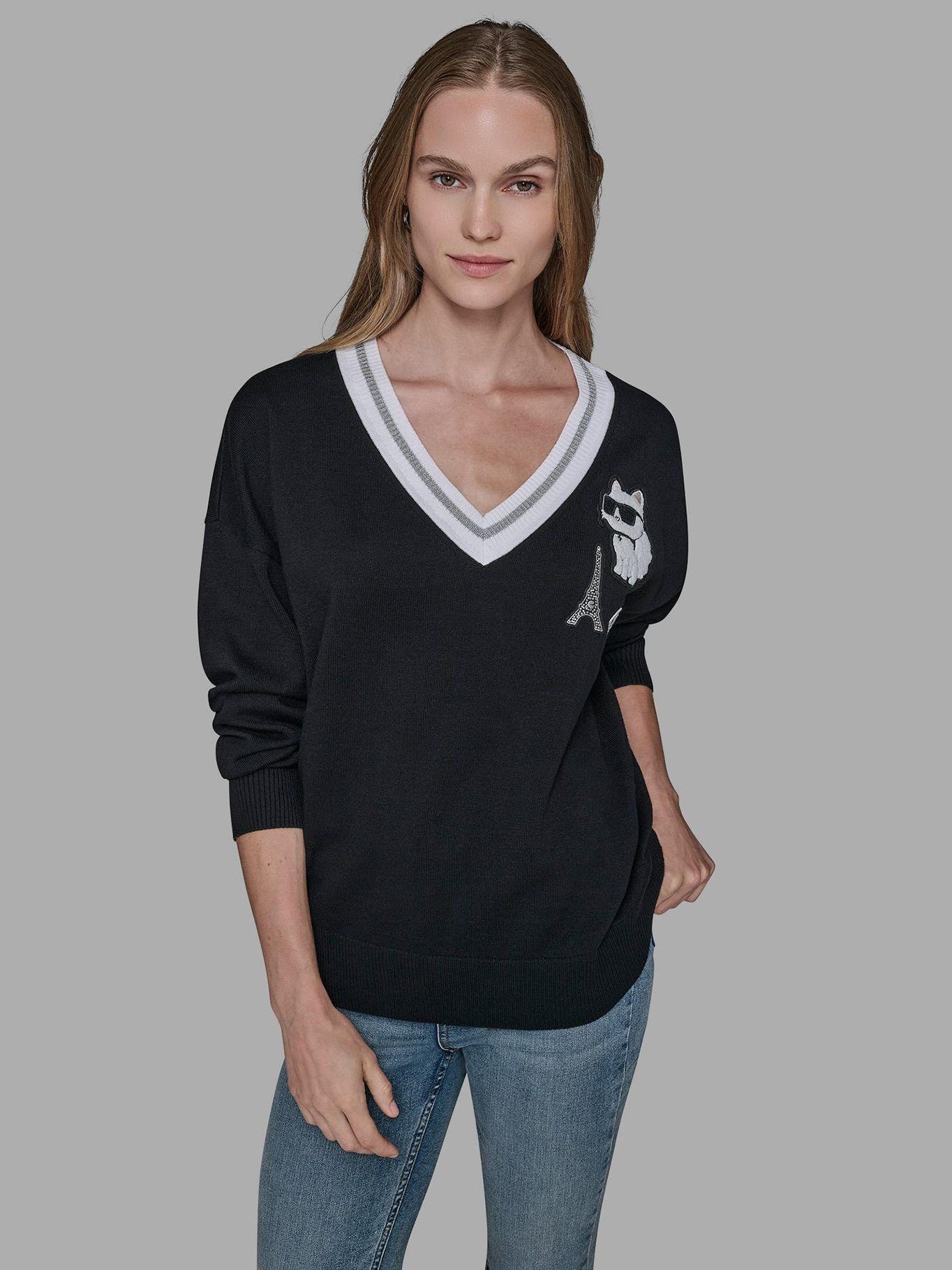 Sweater varsity Choupette y Torre Eiffel Multicolor-0