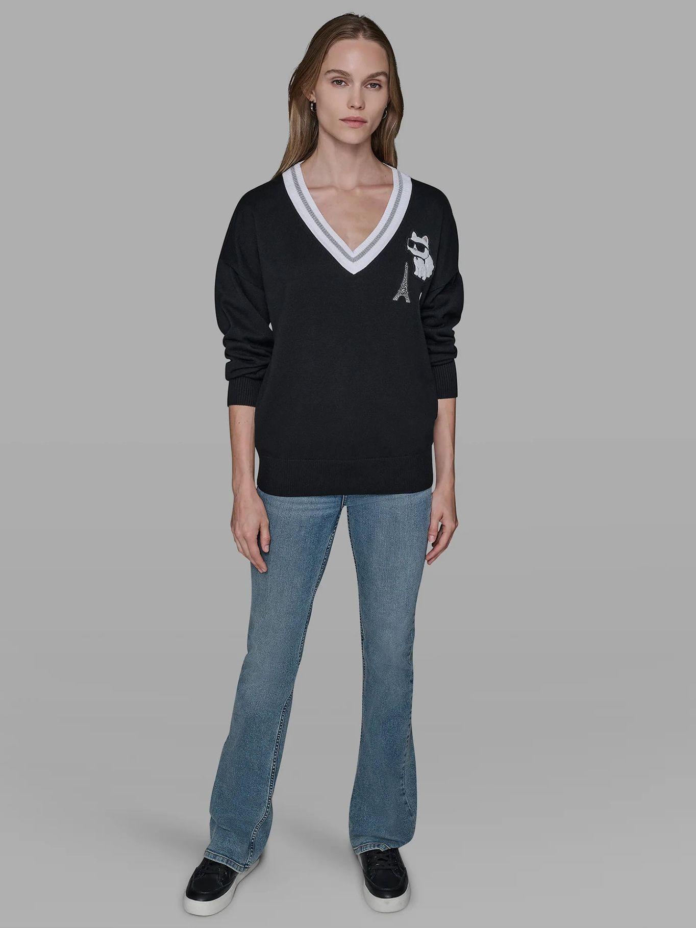 Sweater varsity Choupette y Torre Eiffel Multicolor-1