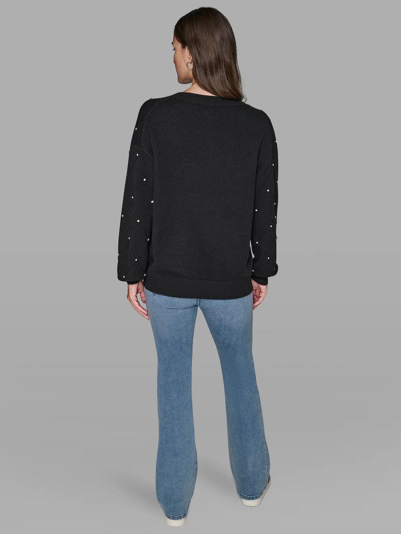 Sweater con pedrería incrustada Negro Karl Lagerfeld-1