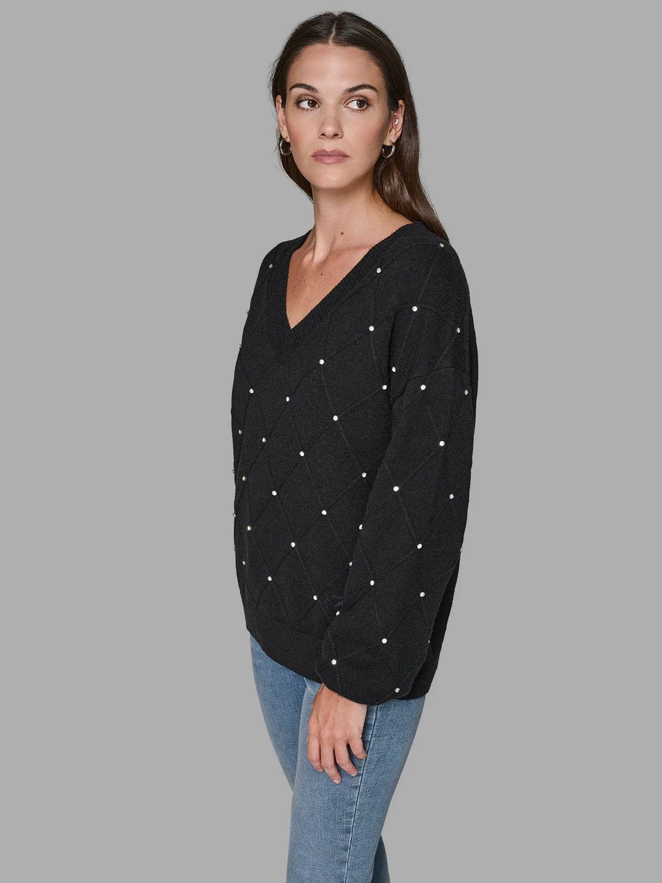 Sweater con pedrería incrustada Negro Karl Lagerfeld-2